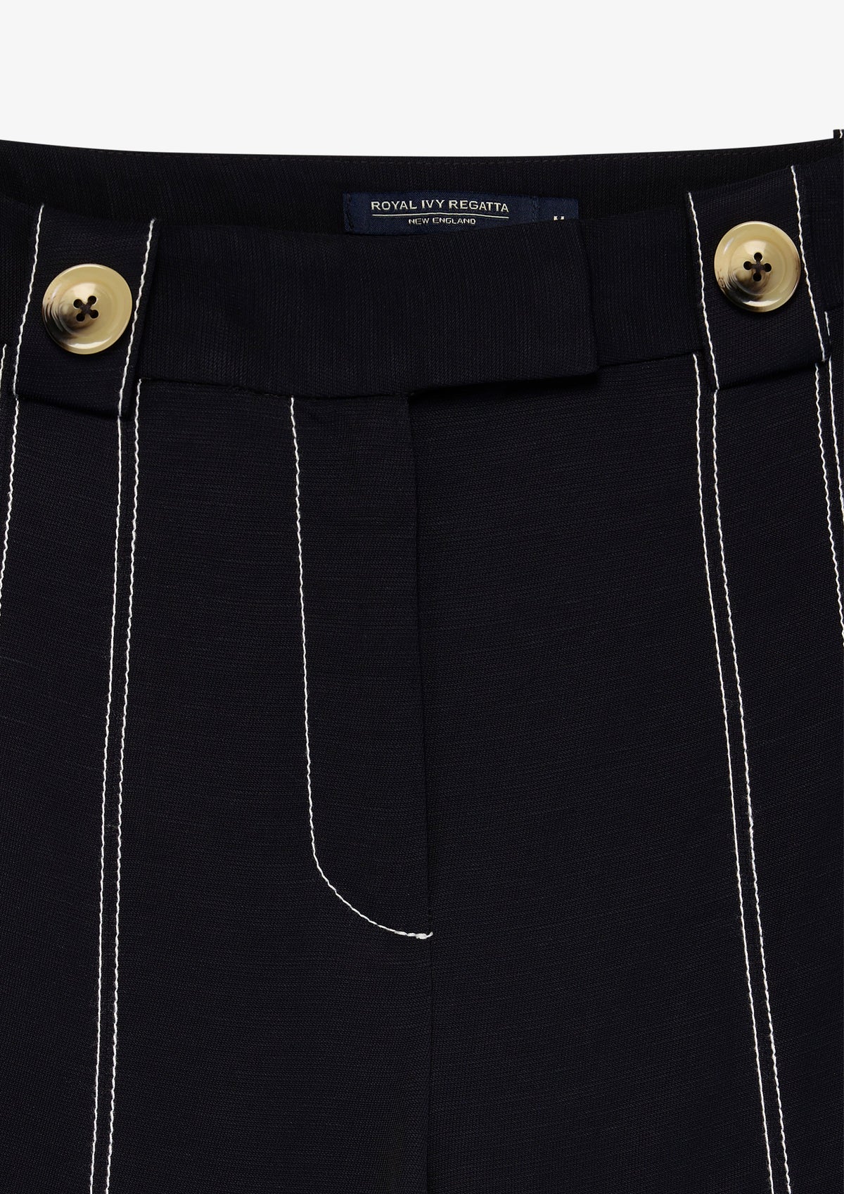 Contrast Stitch Straight Leg Trousers