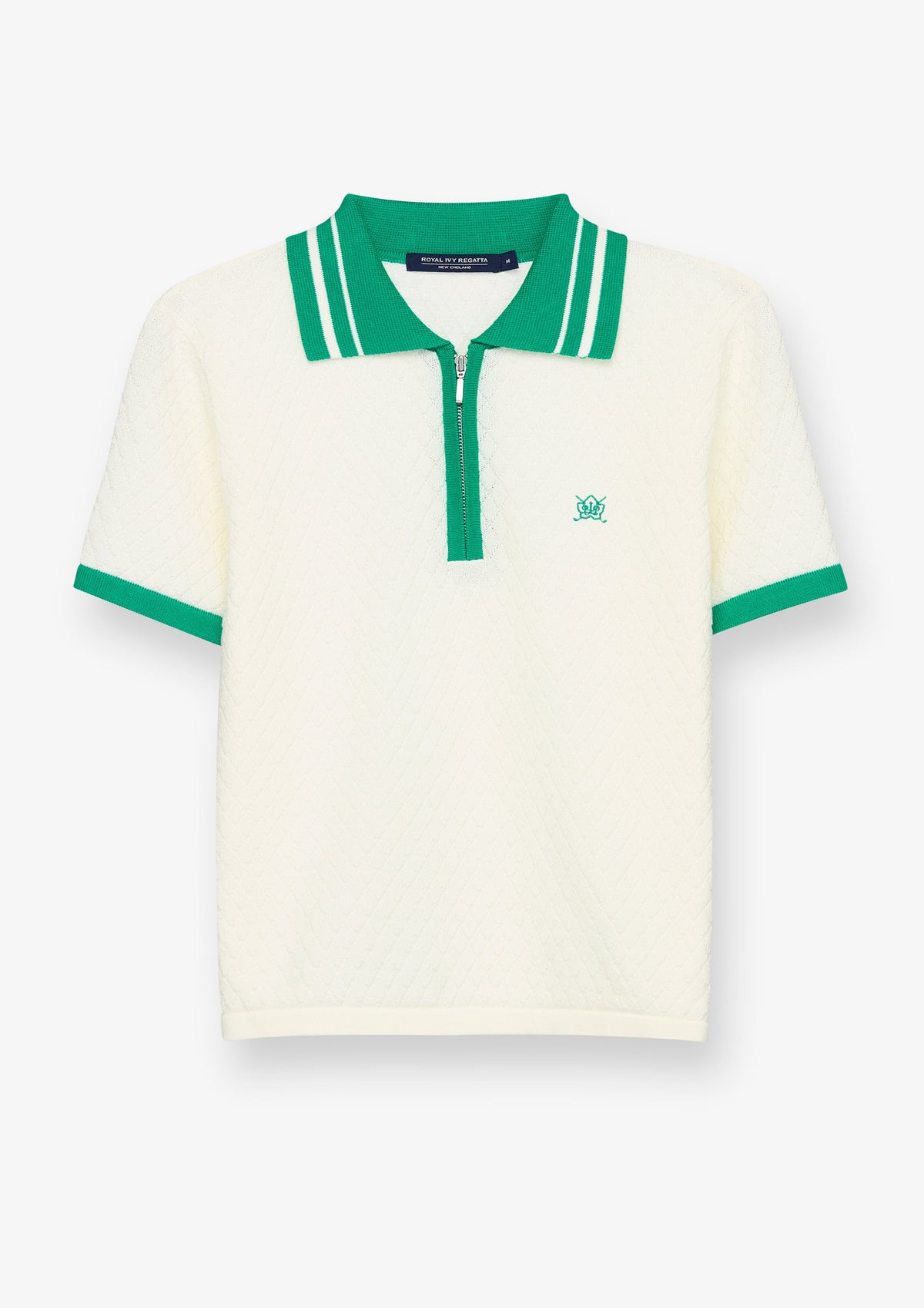 Striped Collar Short Sleeve Polo