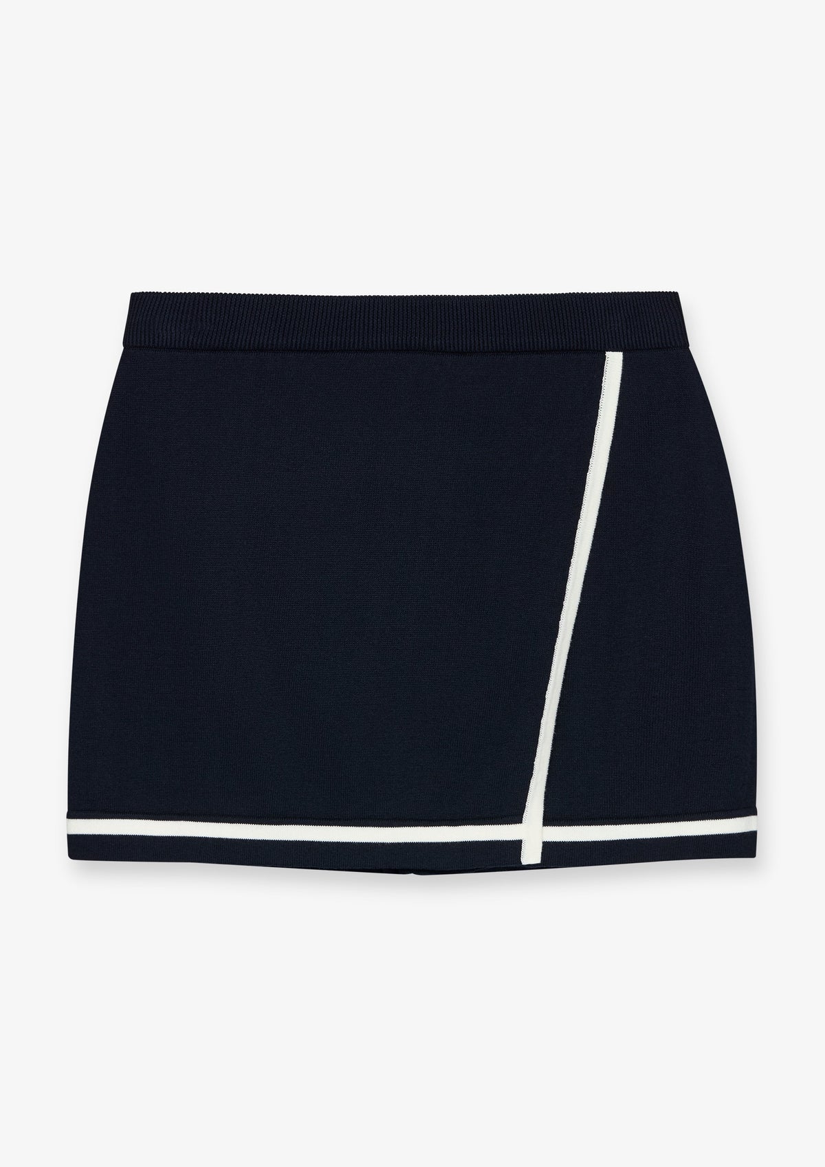 Contrast Line Wrap Look Mini Skirt