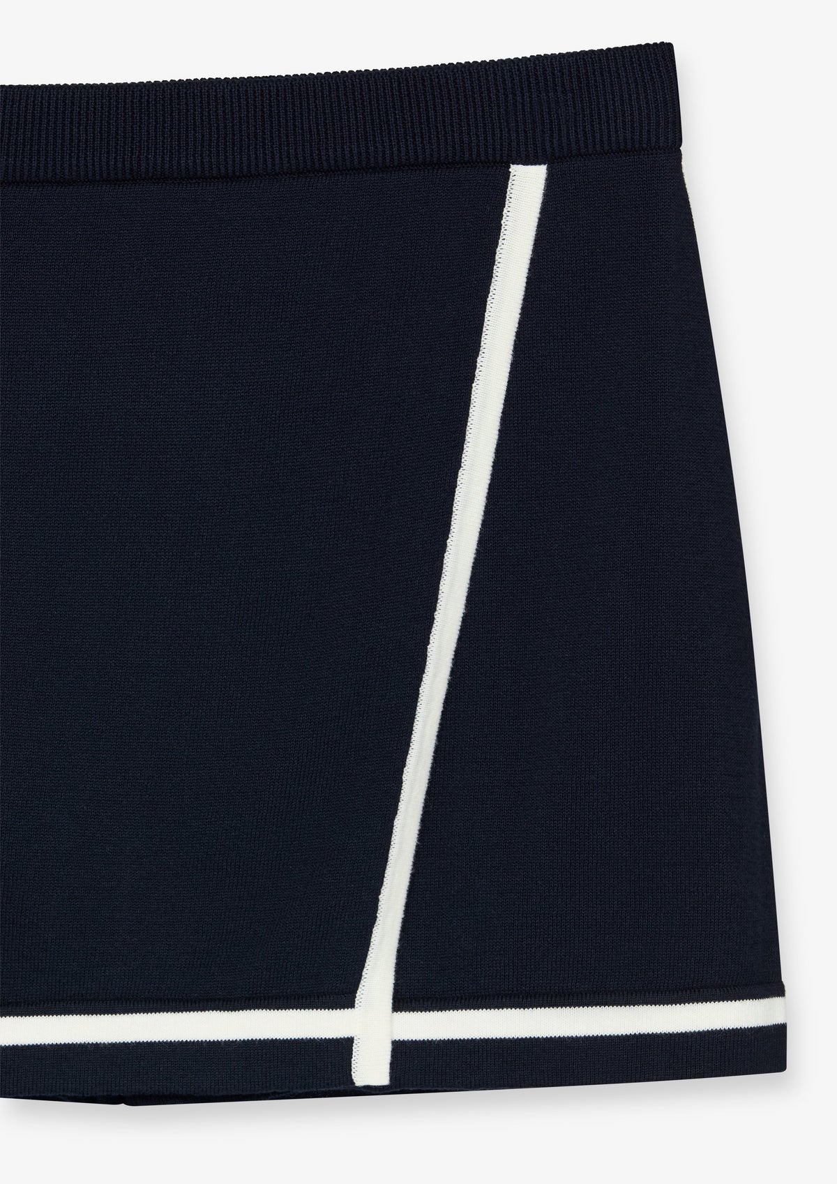 Contrast Line Wrap Look Mini Skirt