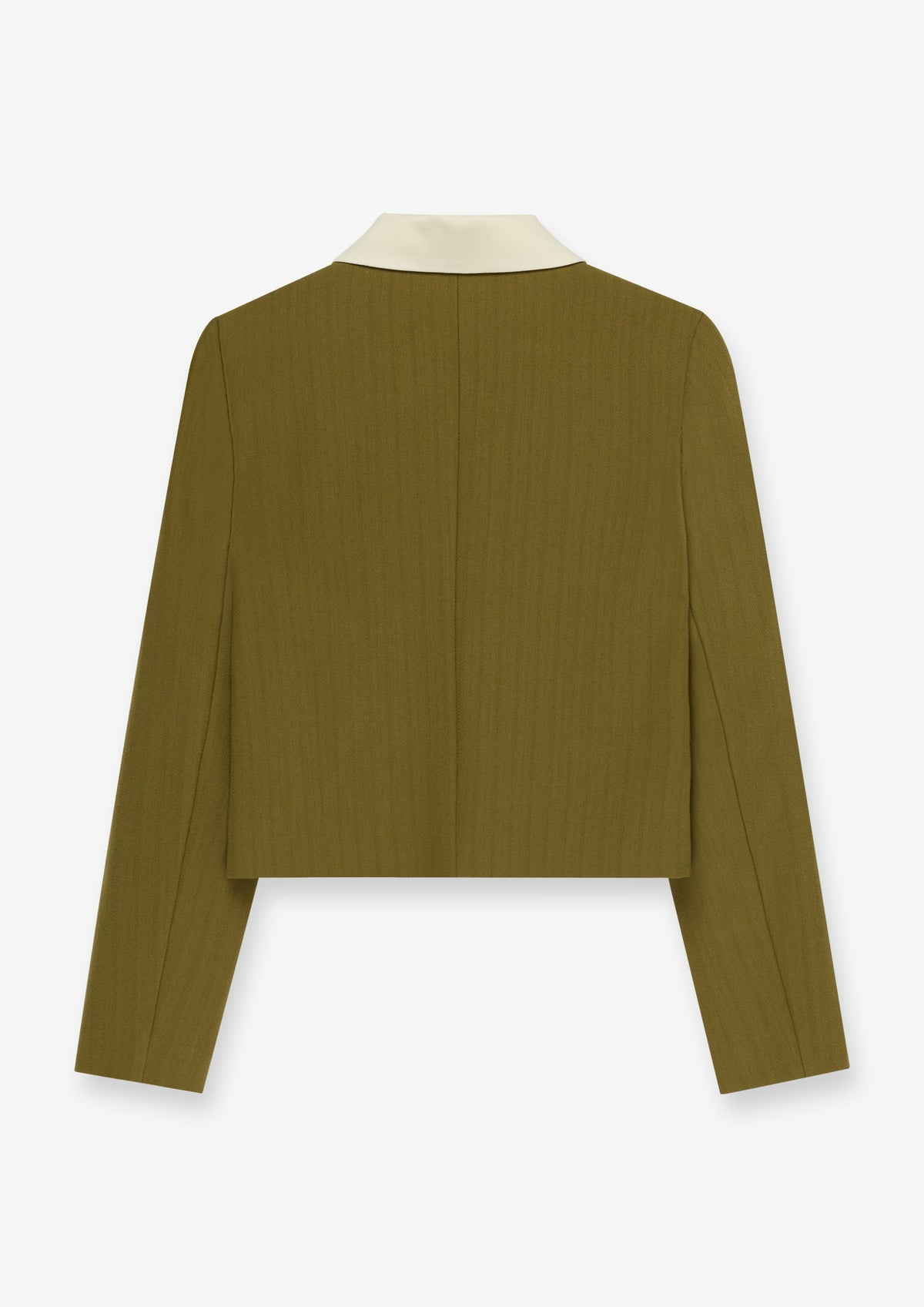 Contrast Collar Cropped Cardigan Jacket