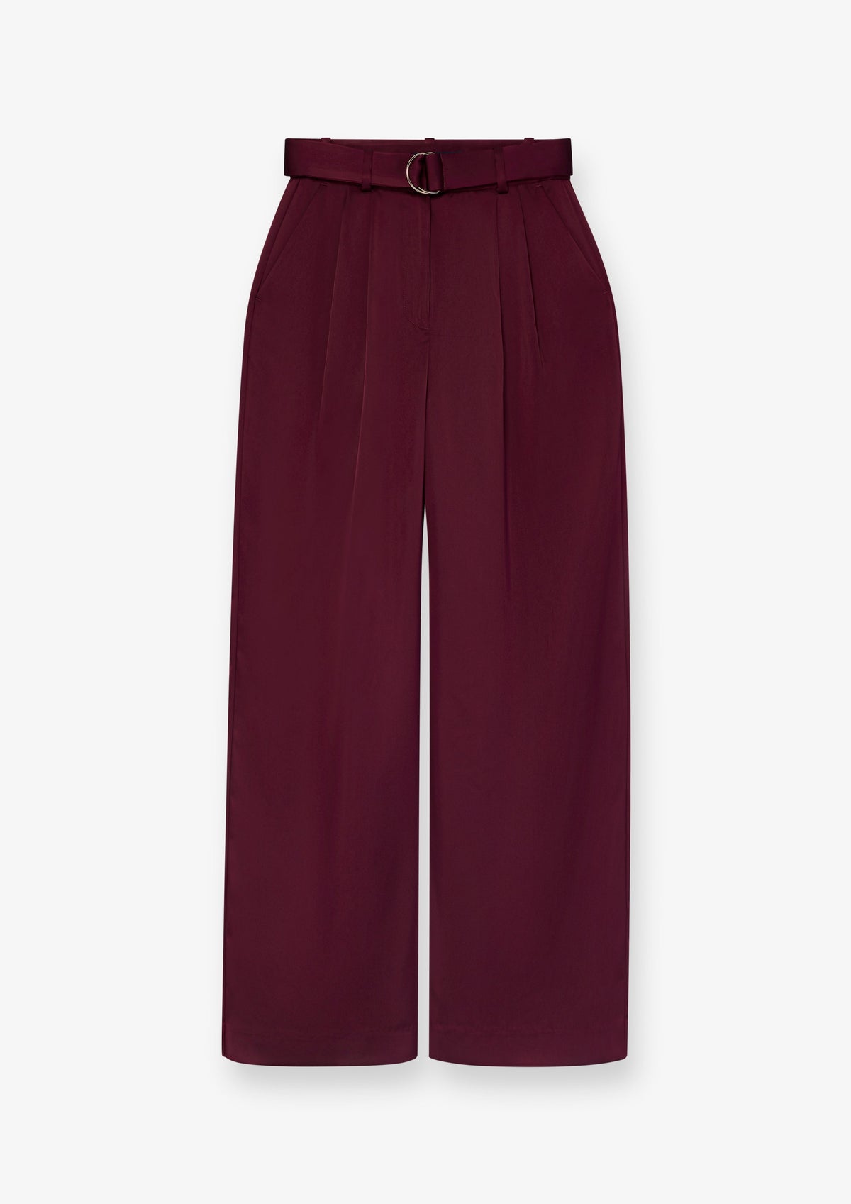 Belted Pleated Wide Leg Pants