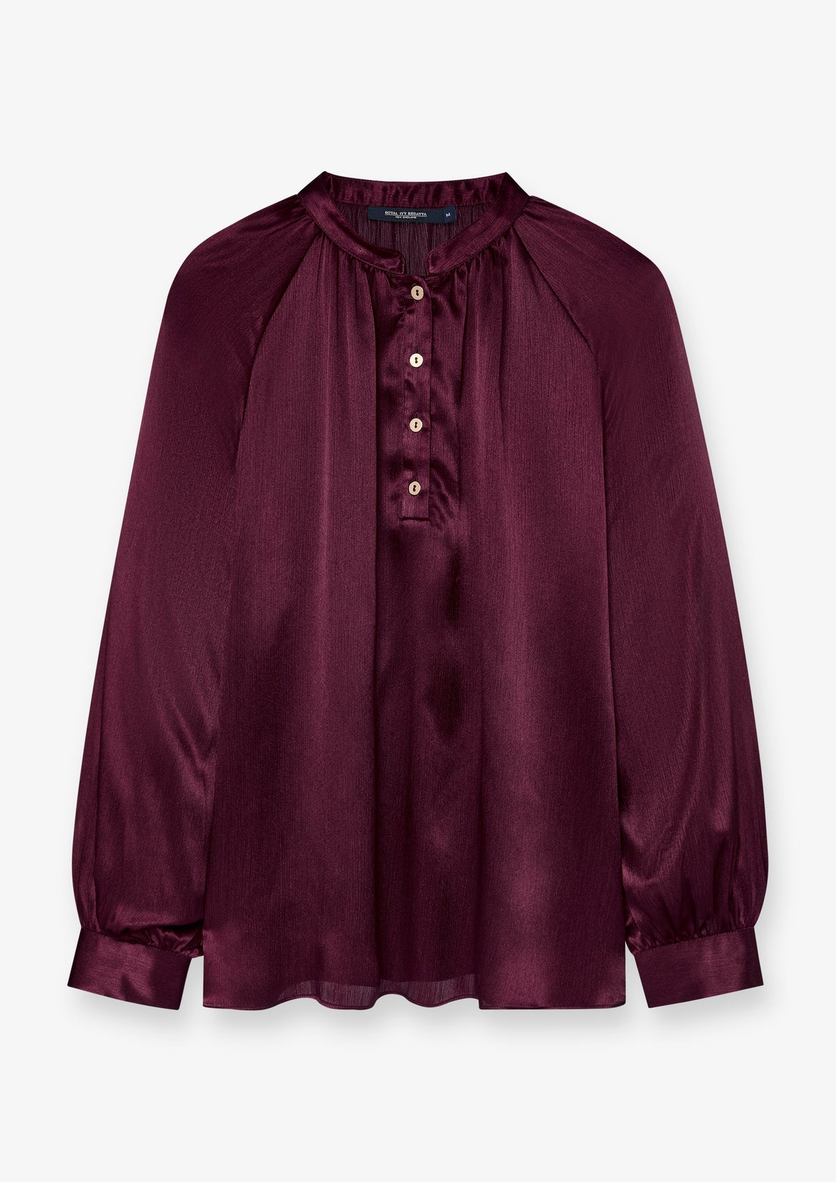 Ruffle Neck Satin Finish Blouse