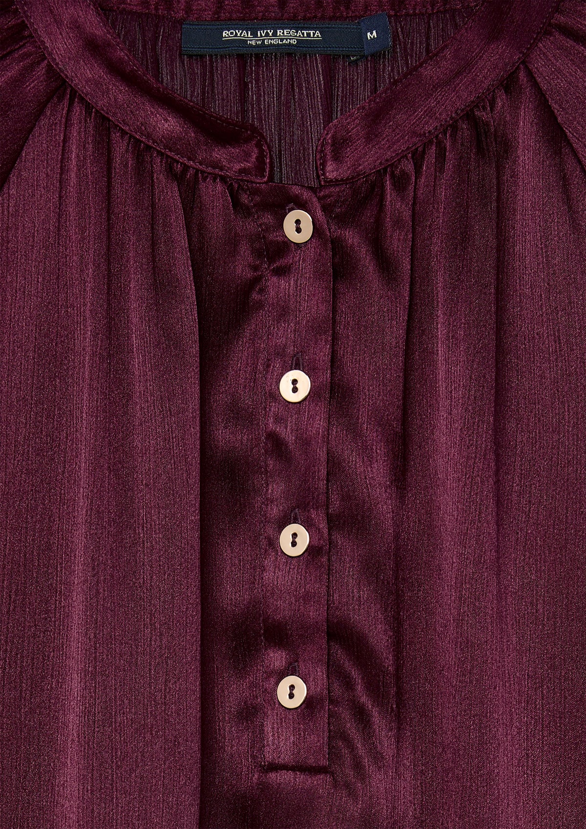 Ruffle Neck Satin Finish Blouse