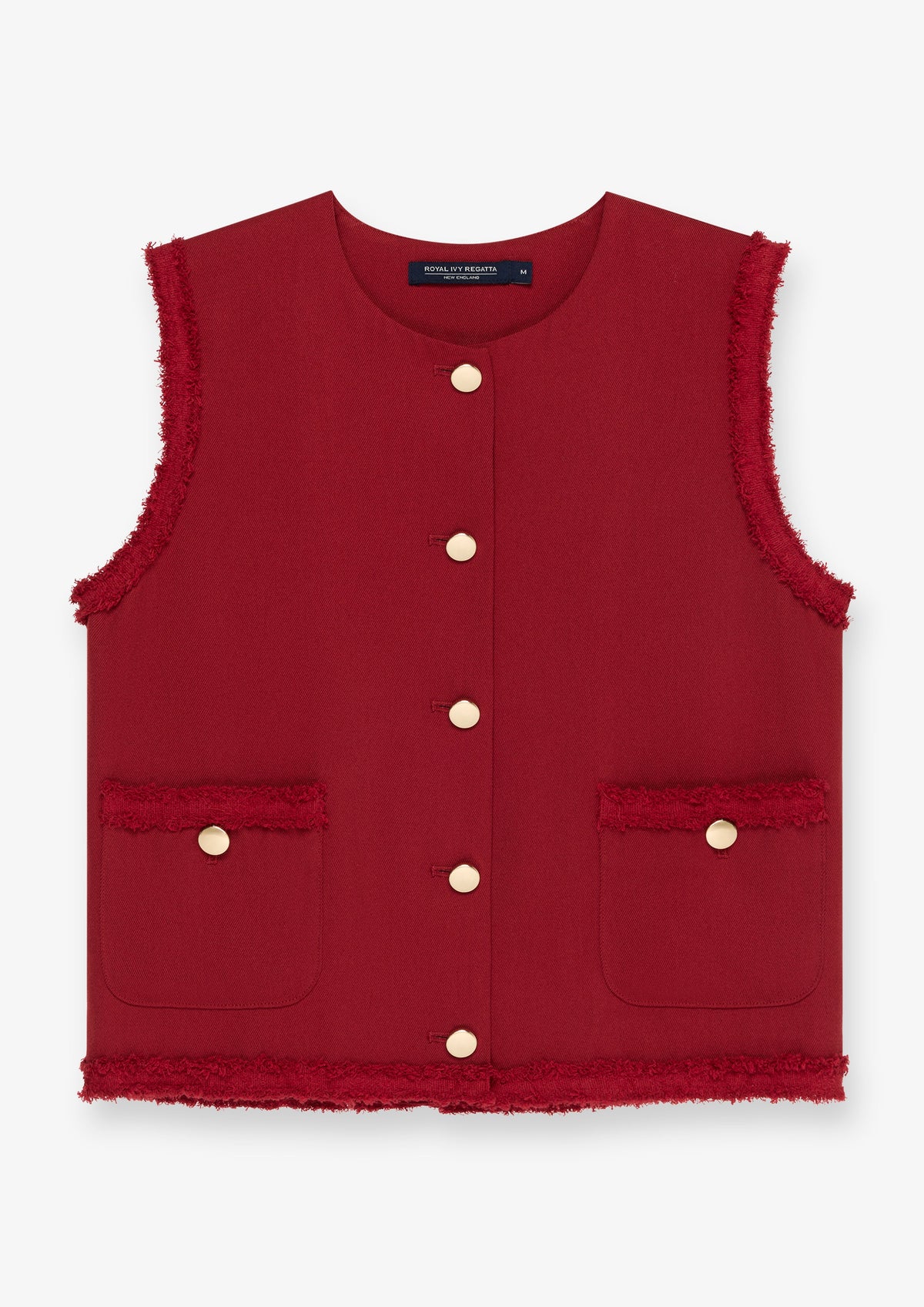 Gold Button Sleeveless Knit Vest
