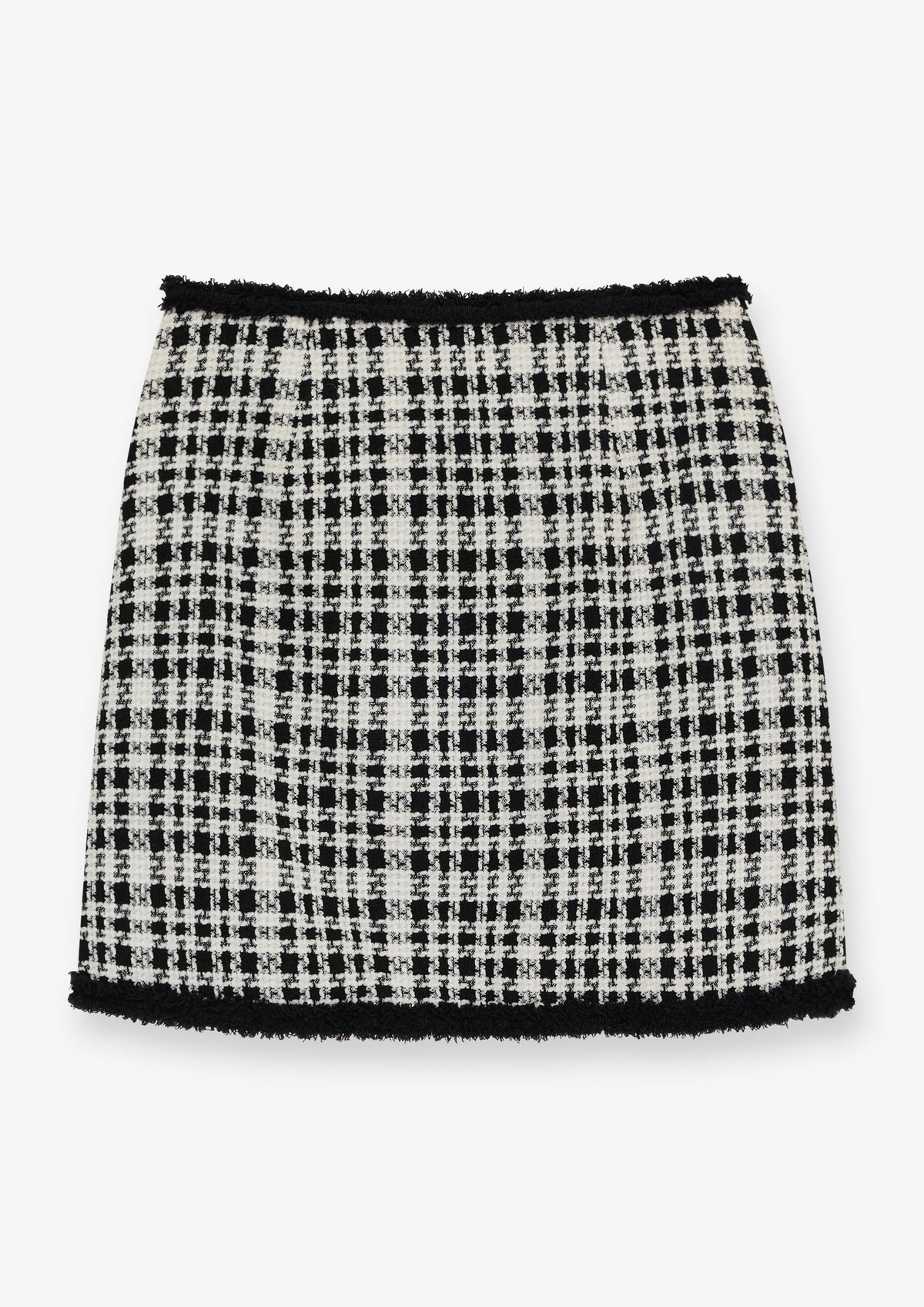 Contrast Trim Tweed Mini Skirt