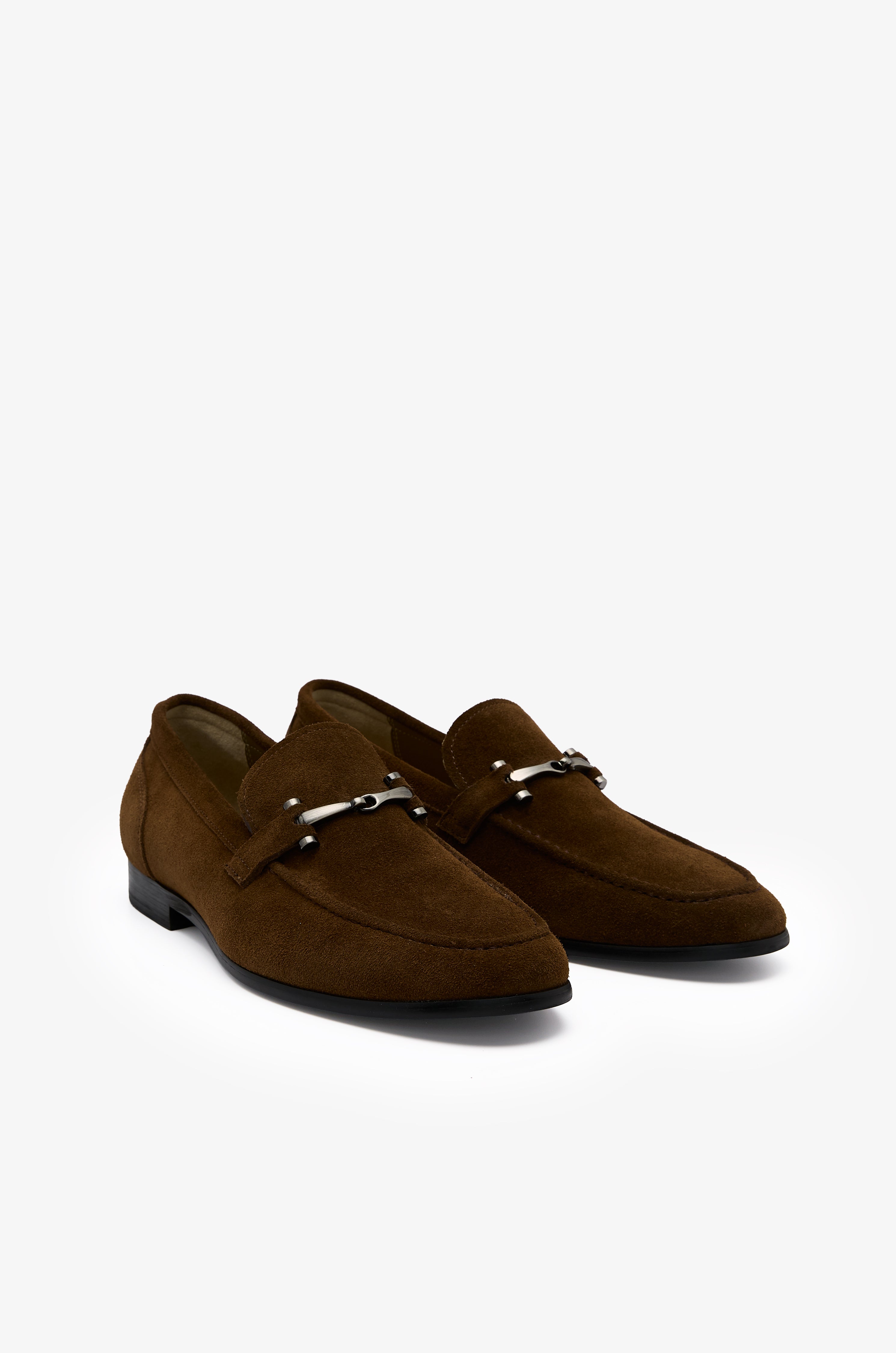 Horsebit Suede Loafers Brown