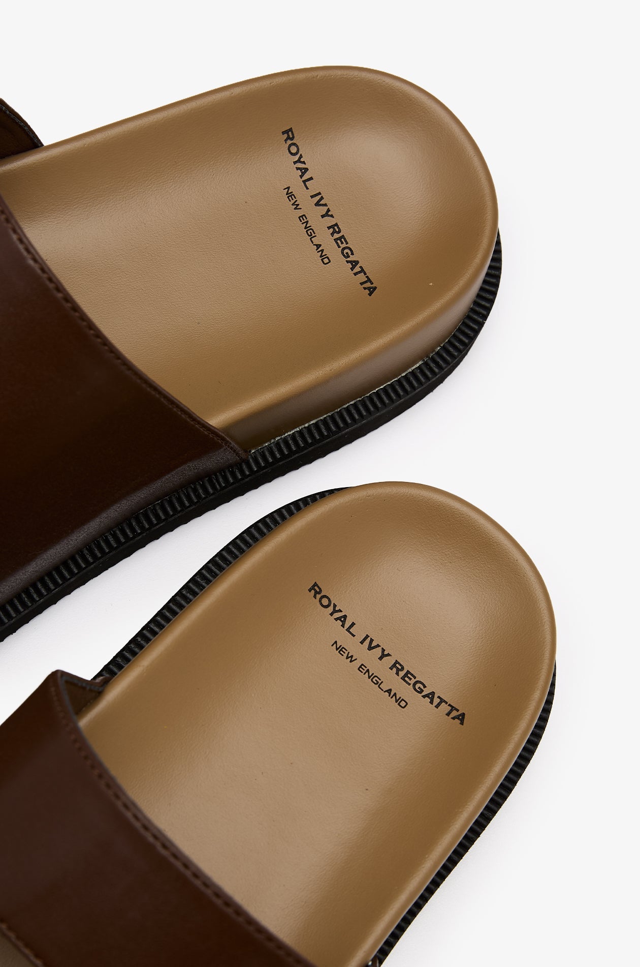 Cross-Strap Leather Sandals Brown