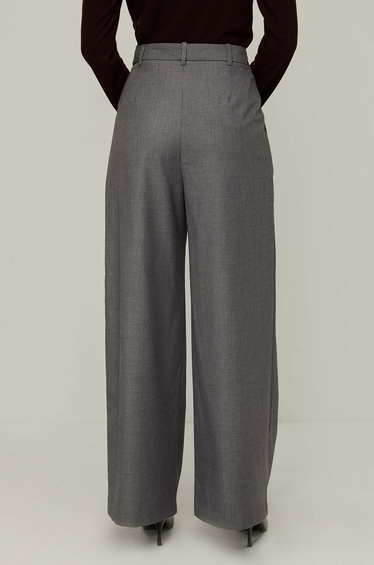 Tailored High-Waisted Pants Grey