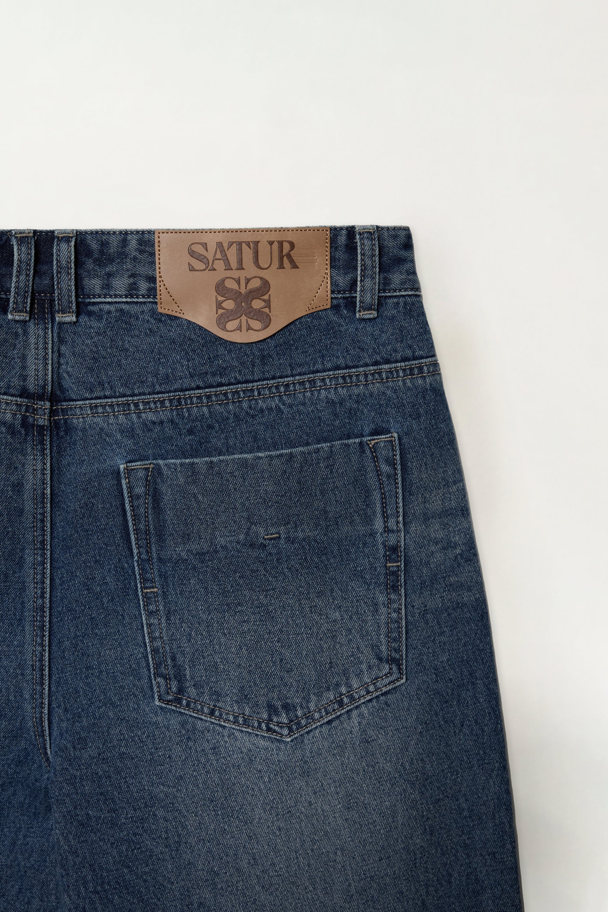 (M) Straight Denim Pants Blue