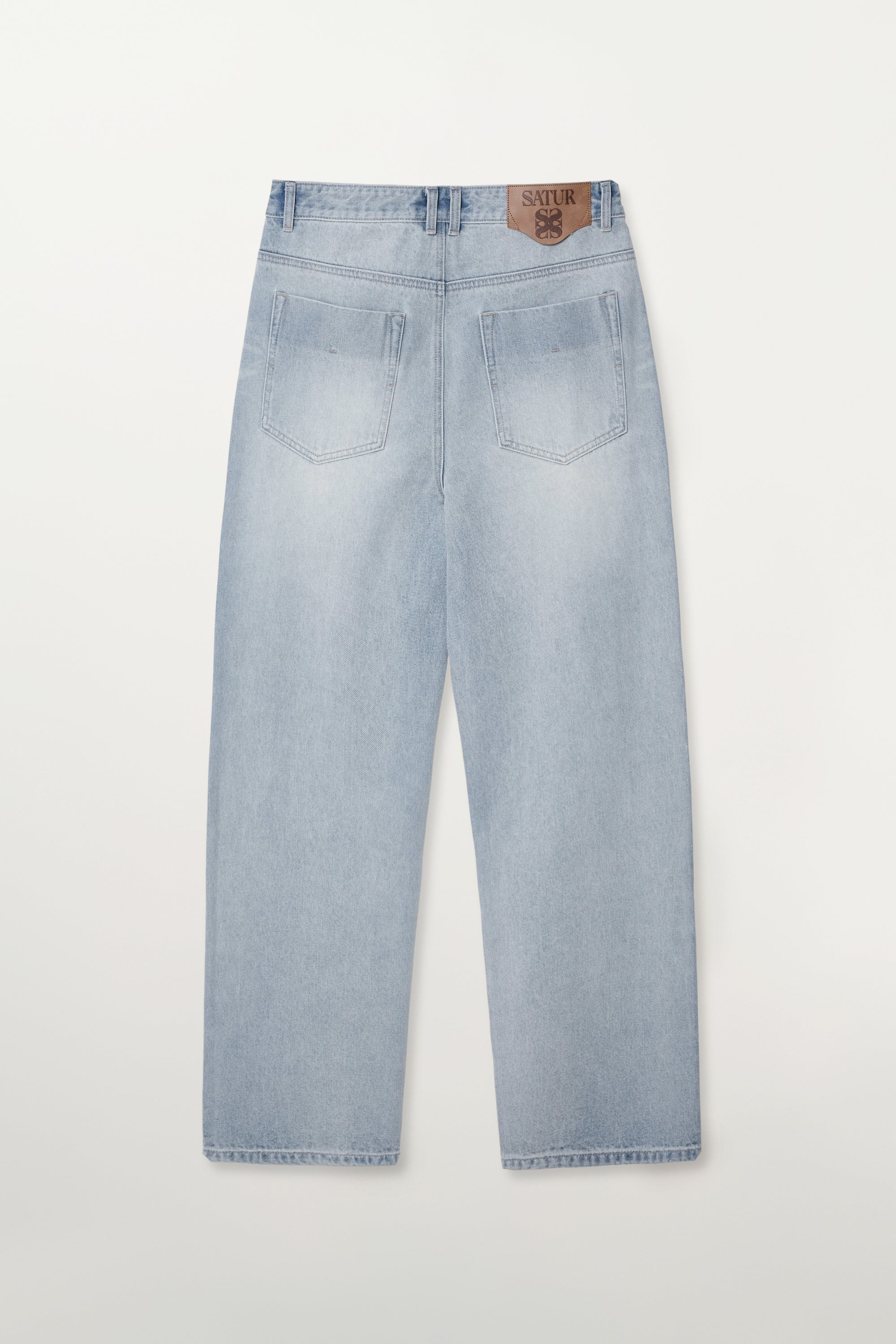 (M) Straight Denim Pants Light Blue