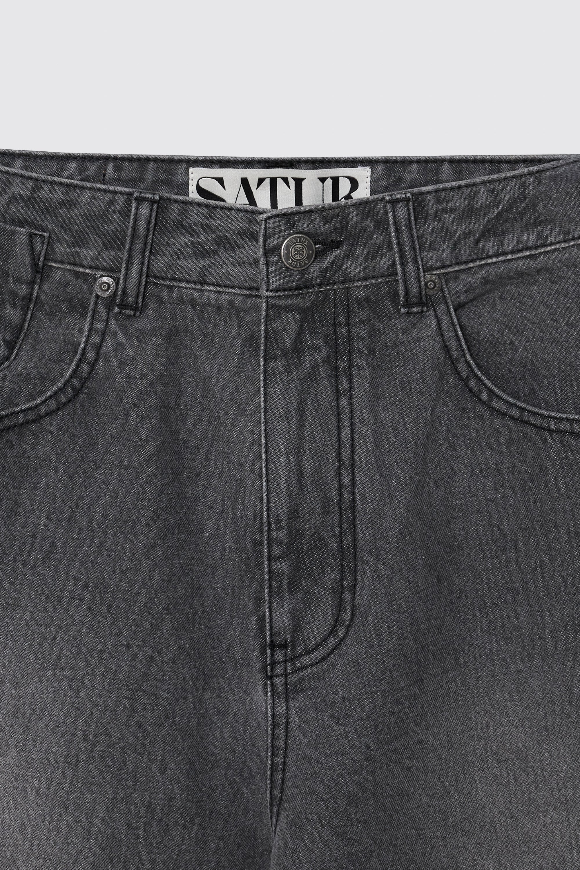 (M) Barrel Fit Color Denim Pants Gray