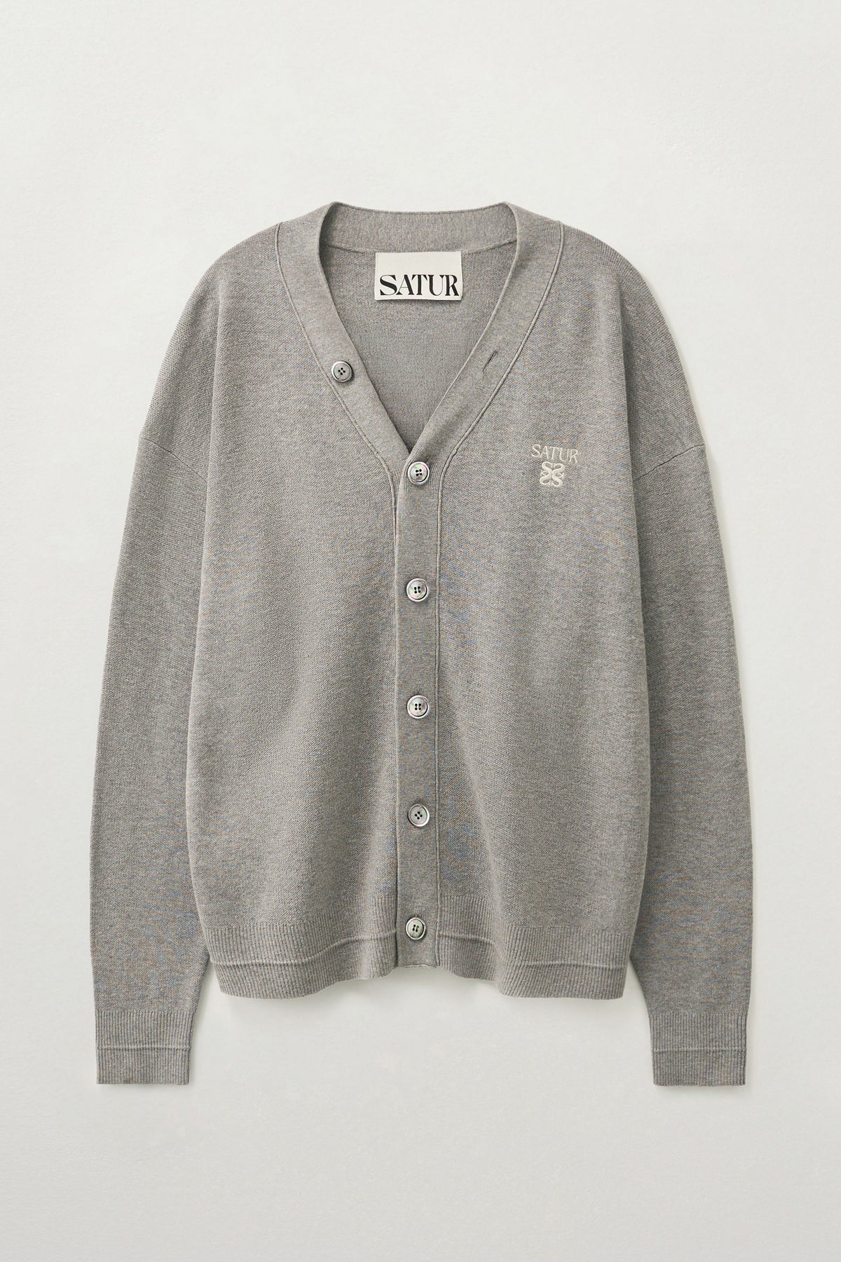(M) Essential Faro Cardigan Melange Gray
