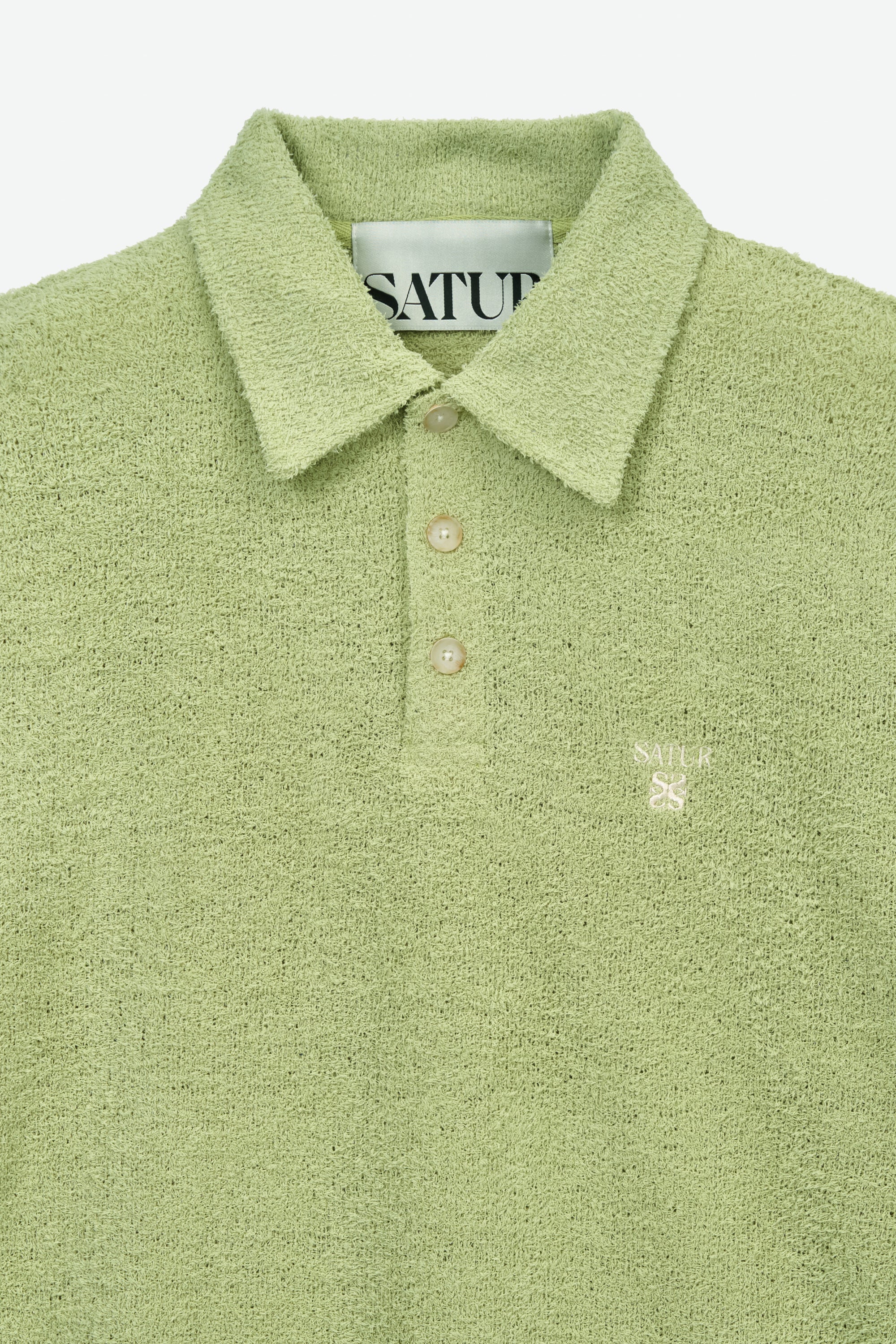 (M) Hairy Collar Tshirt Light Green