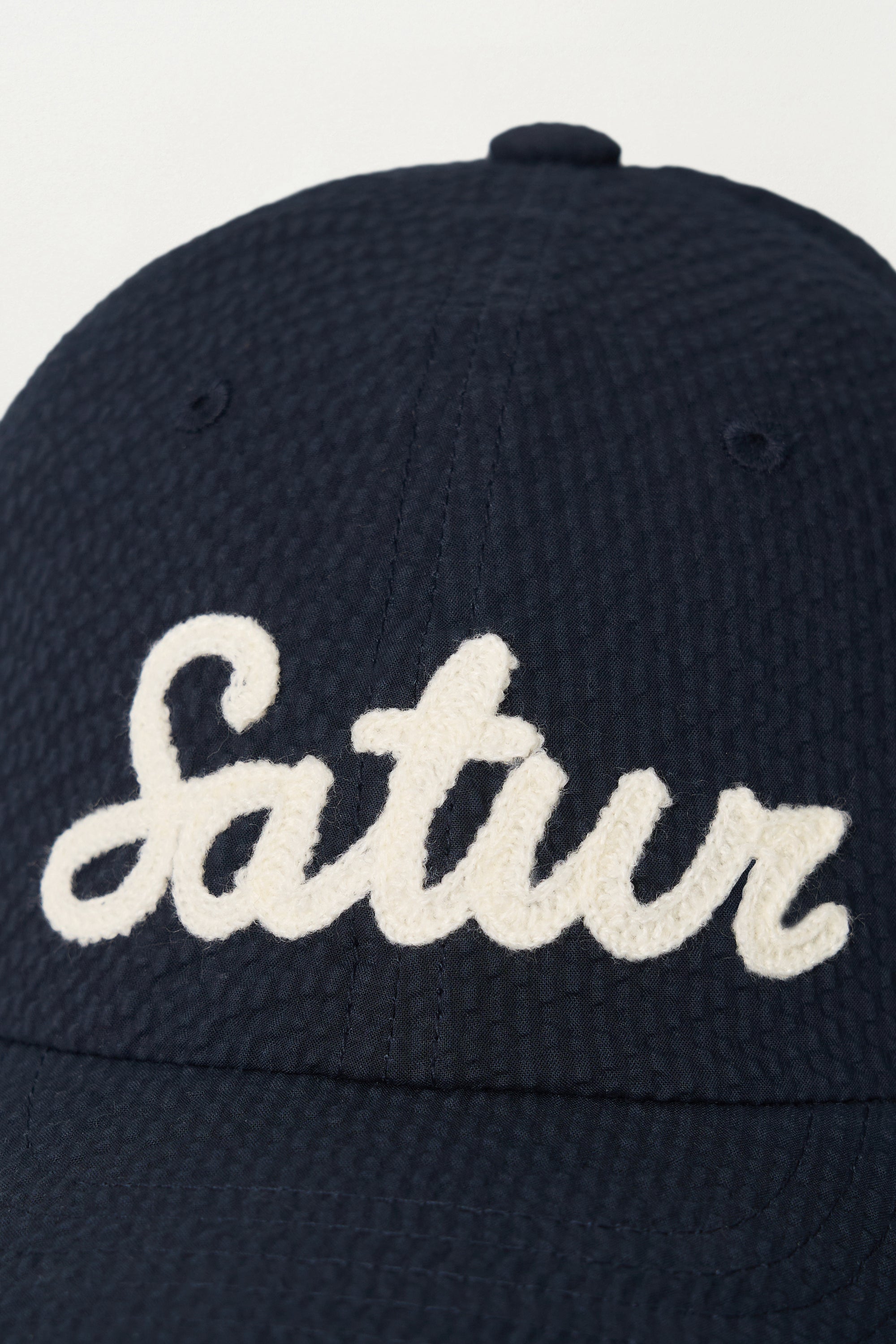 (U) Seersucker Satur Ball Cap Navy