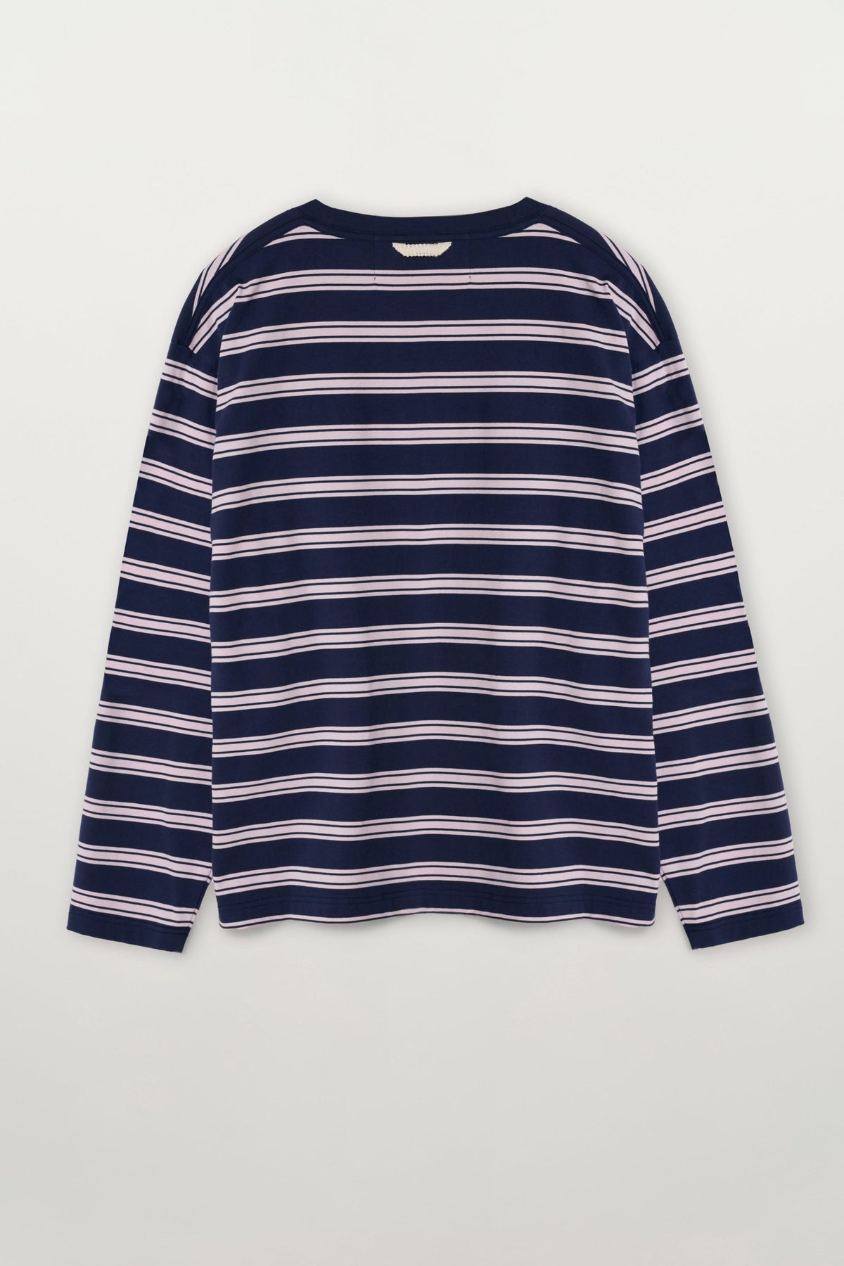 (U) Font Striped Long Sleeve Pink