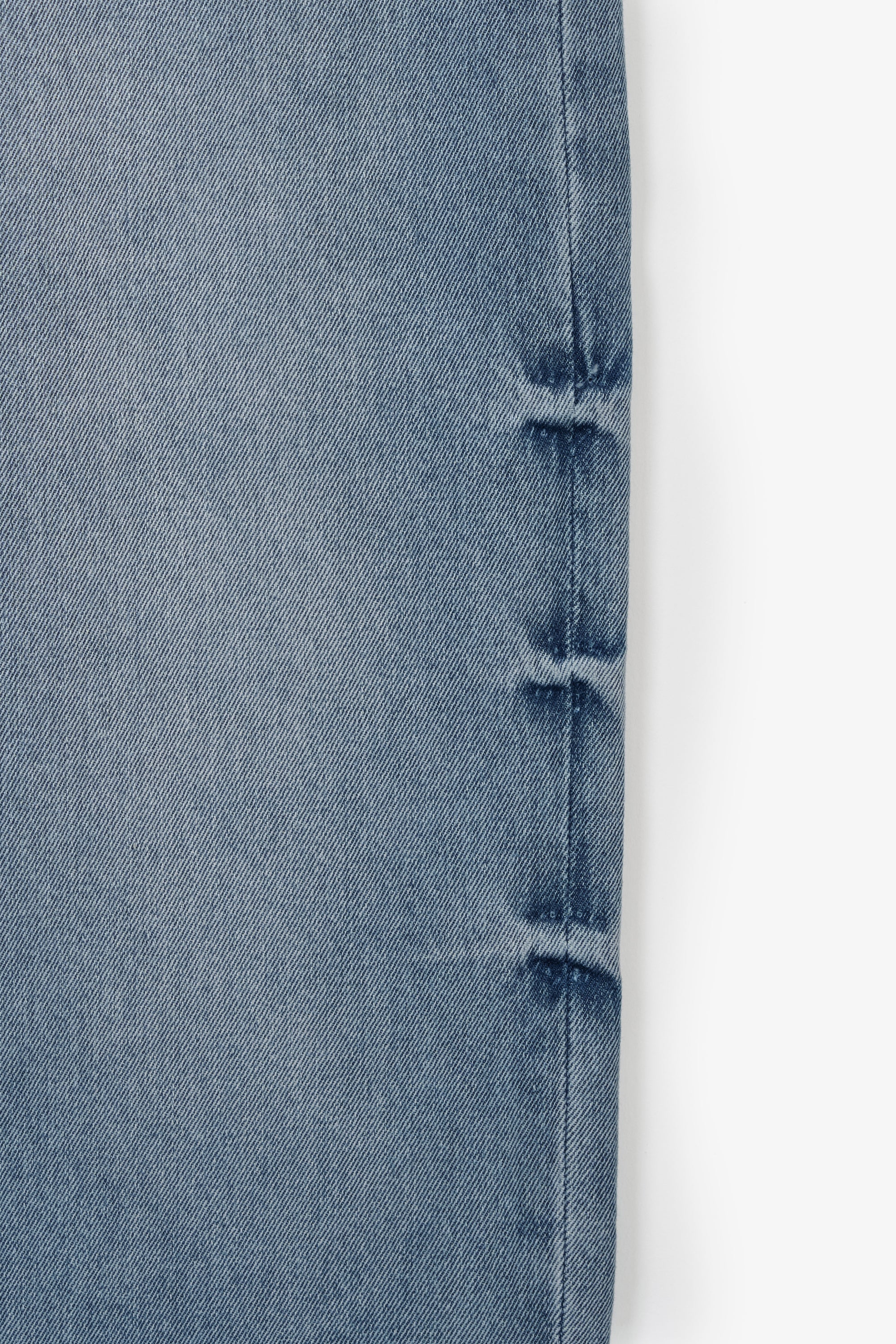 (W) Washed Relaxed Denim Pants Blue