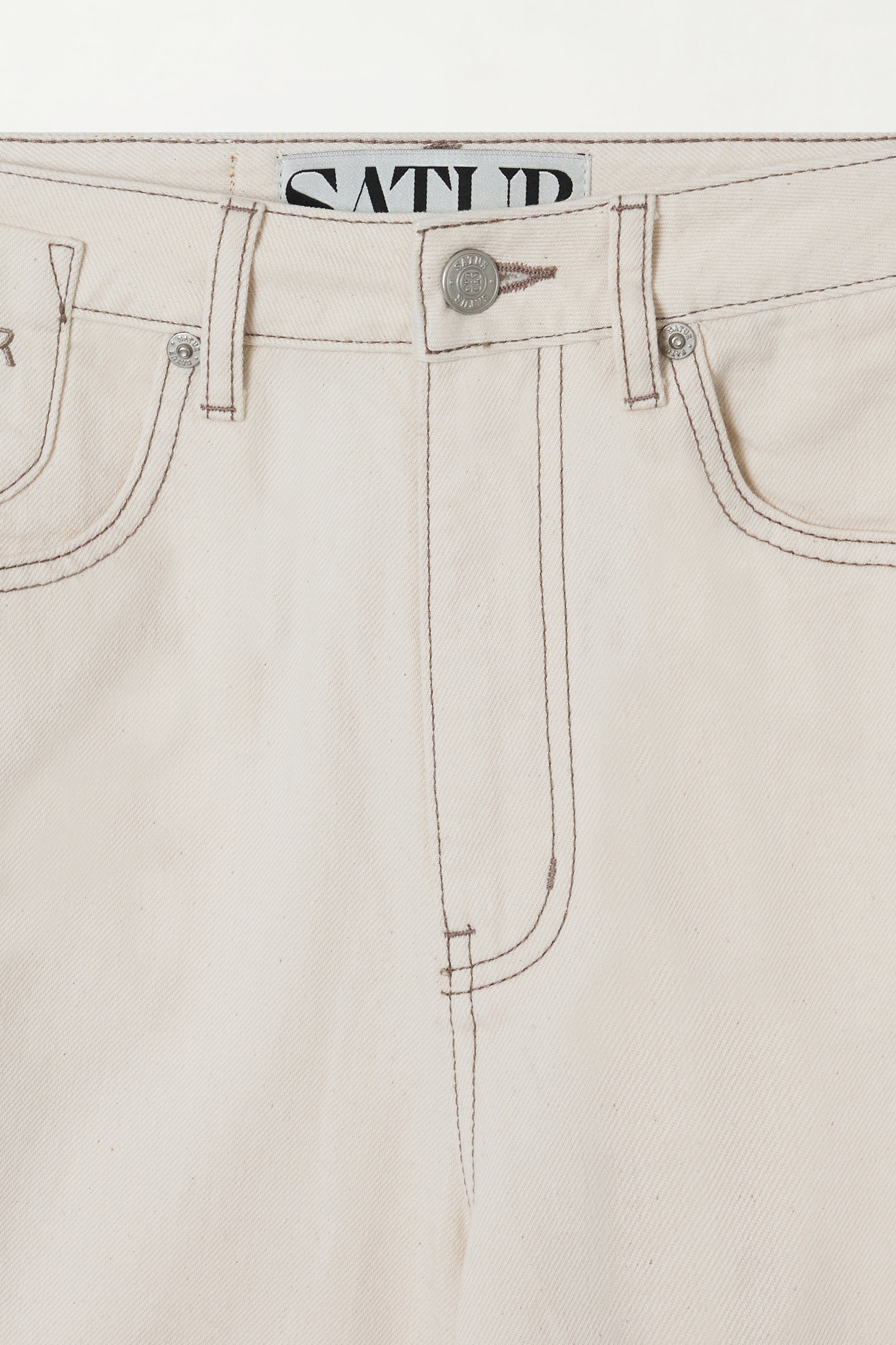 (W) Barrel Fit Denim Pants Ecru