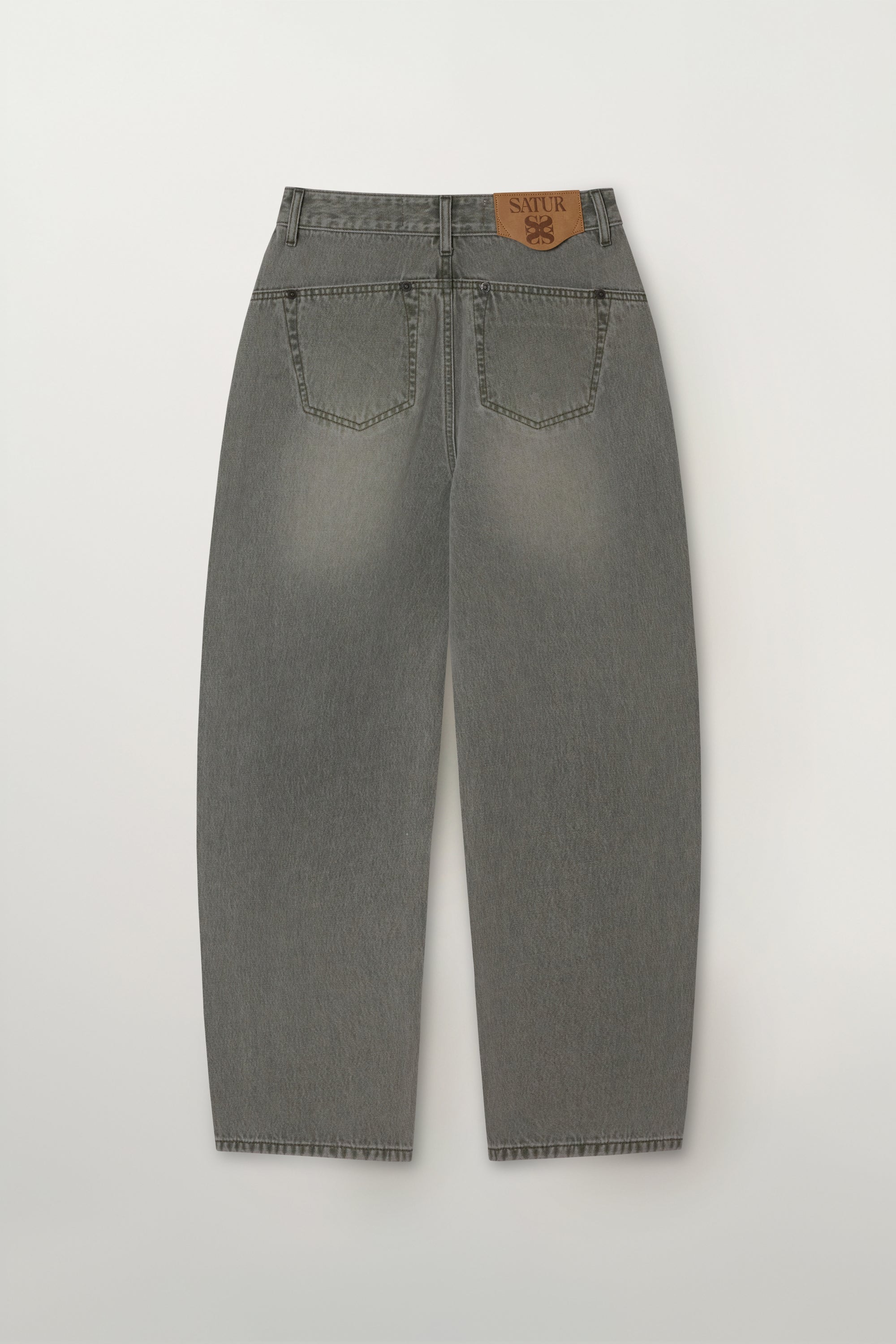 (W) Barrel Fit Denim Pants Khaki
