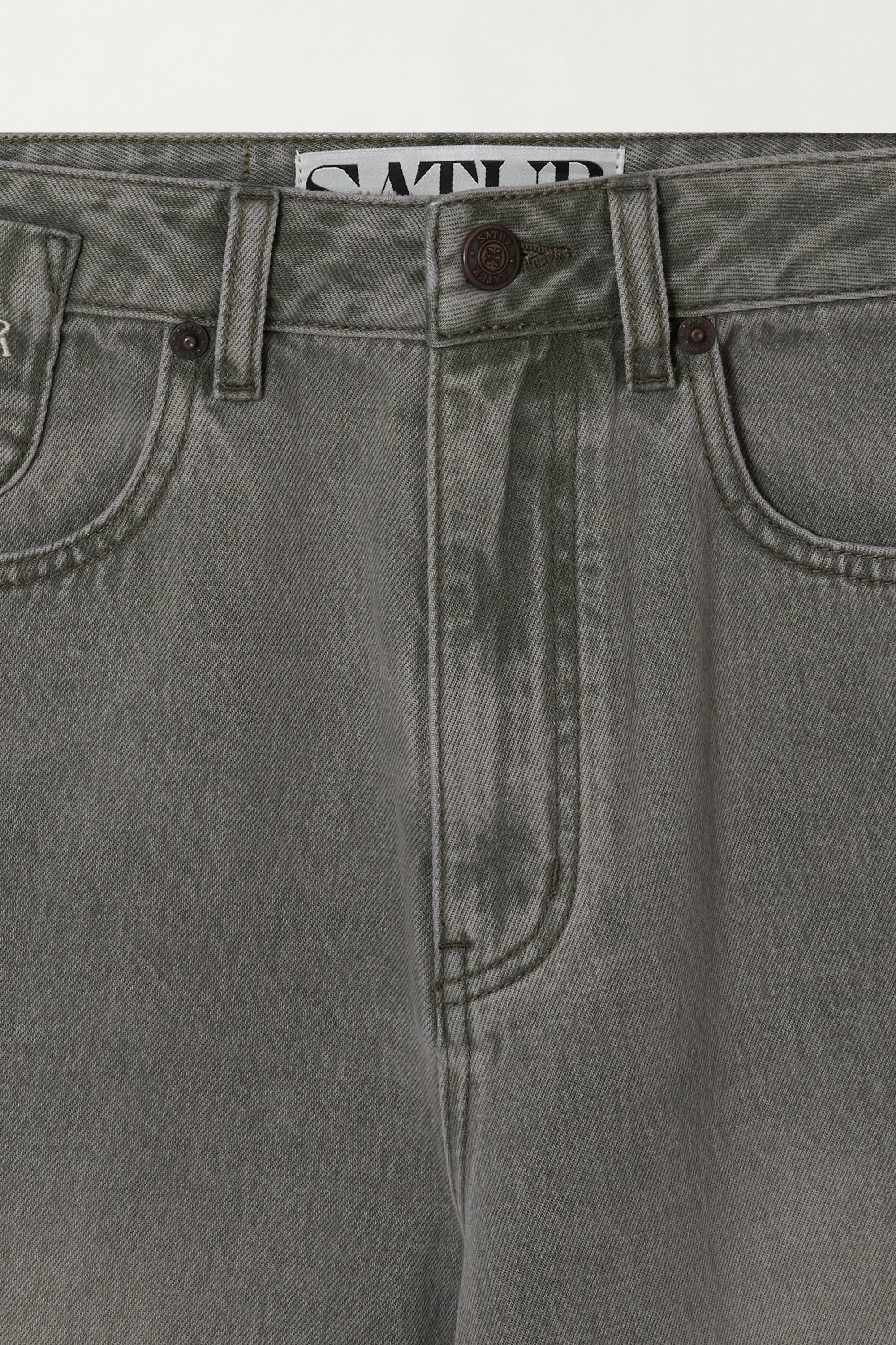 (W) Barrel Fit Denim Pants Khaki