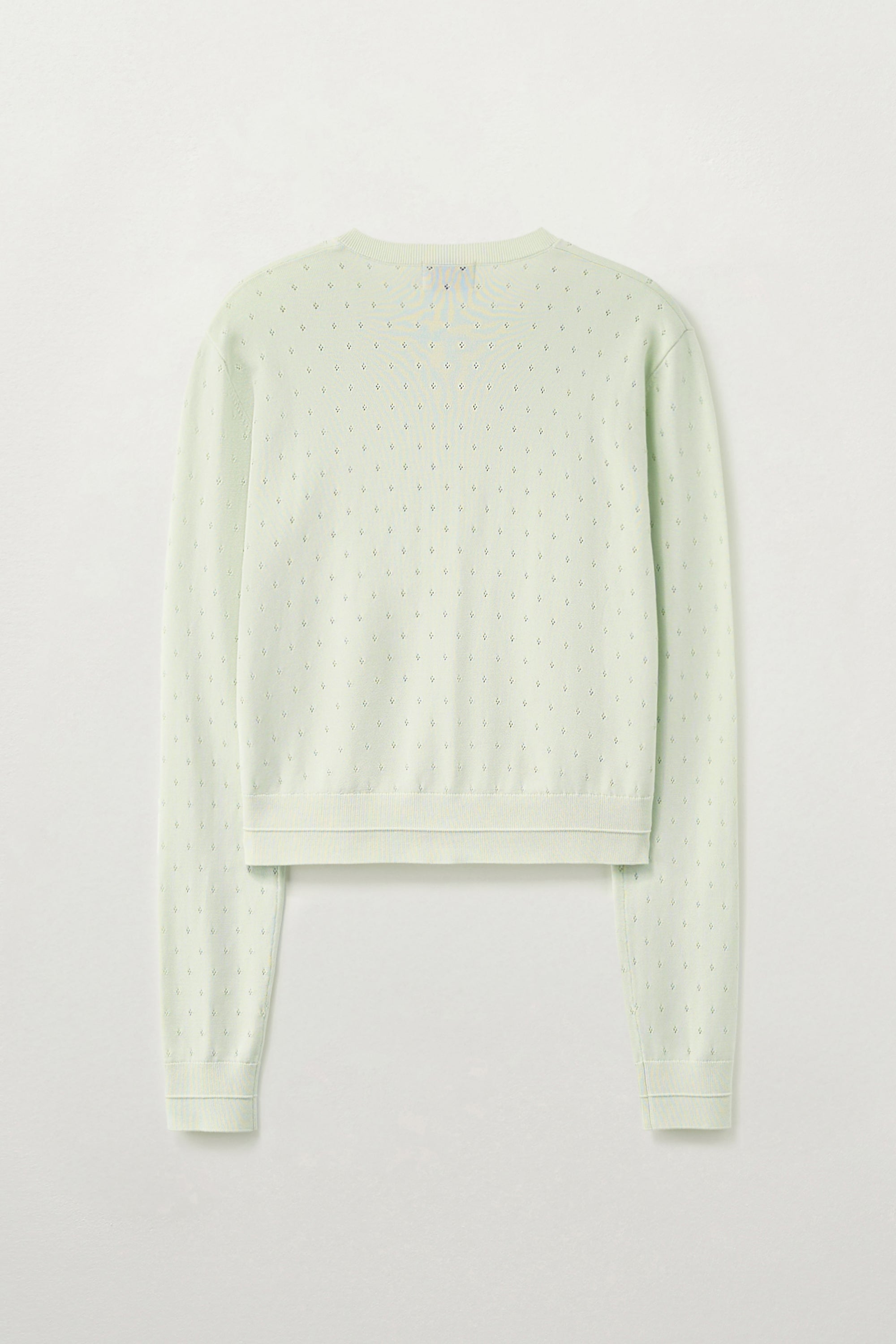 (W) Pointel Crew Neck Cardigan Mint