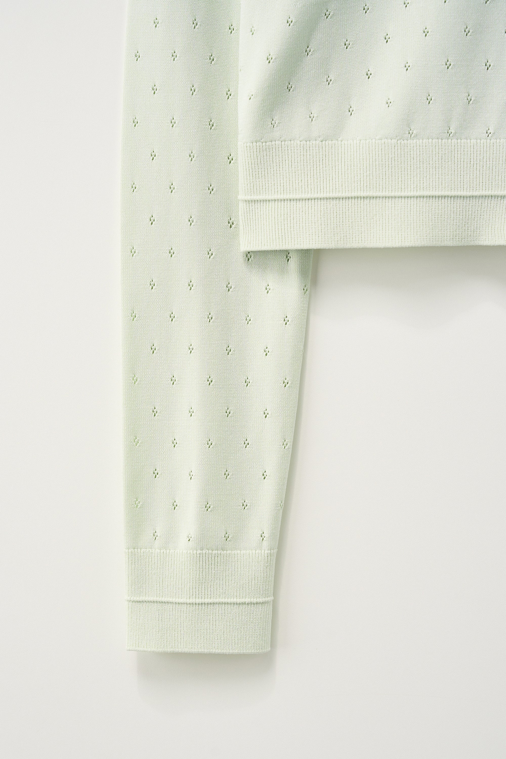 (W) Pointel Crew Neck Cardigan Mint