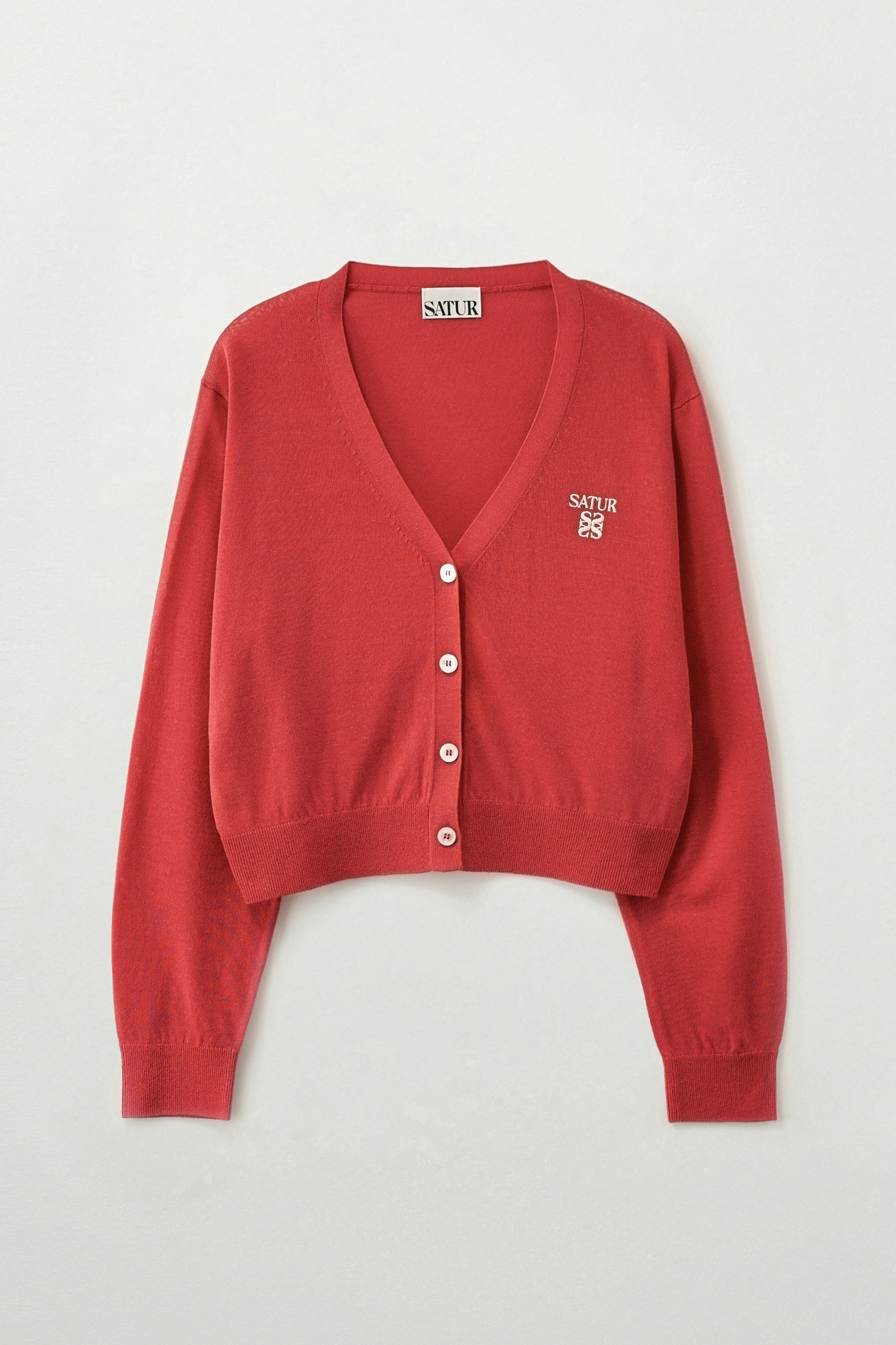 (W) Loren Linen Blend Cardigan Red