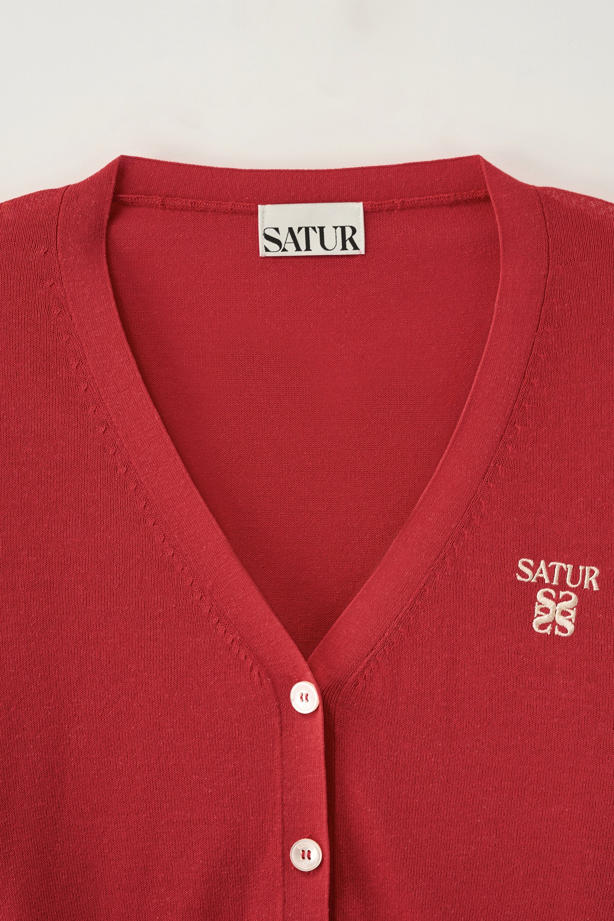 (W) Loren Linen Blend Cardigan Red