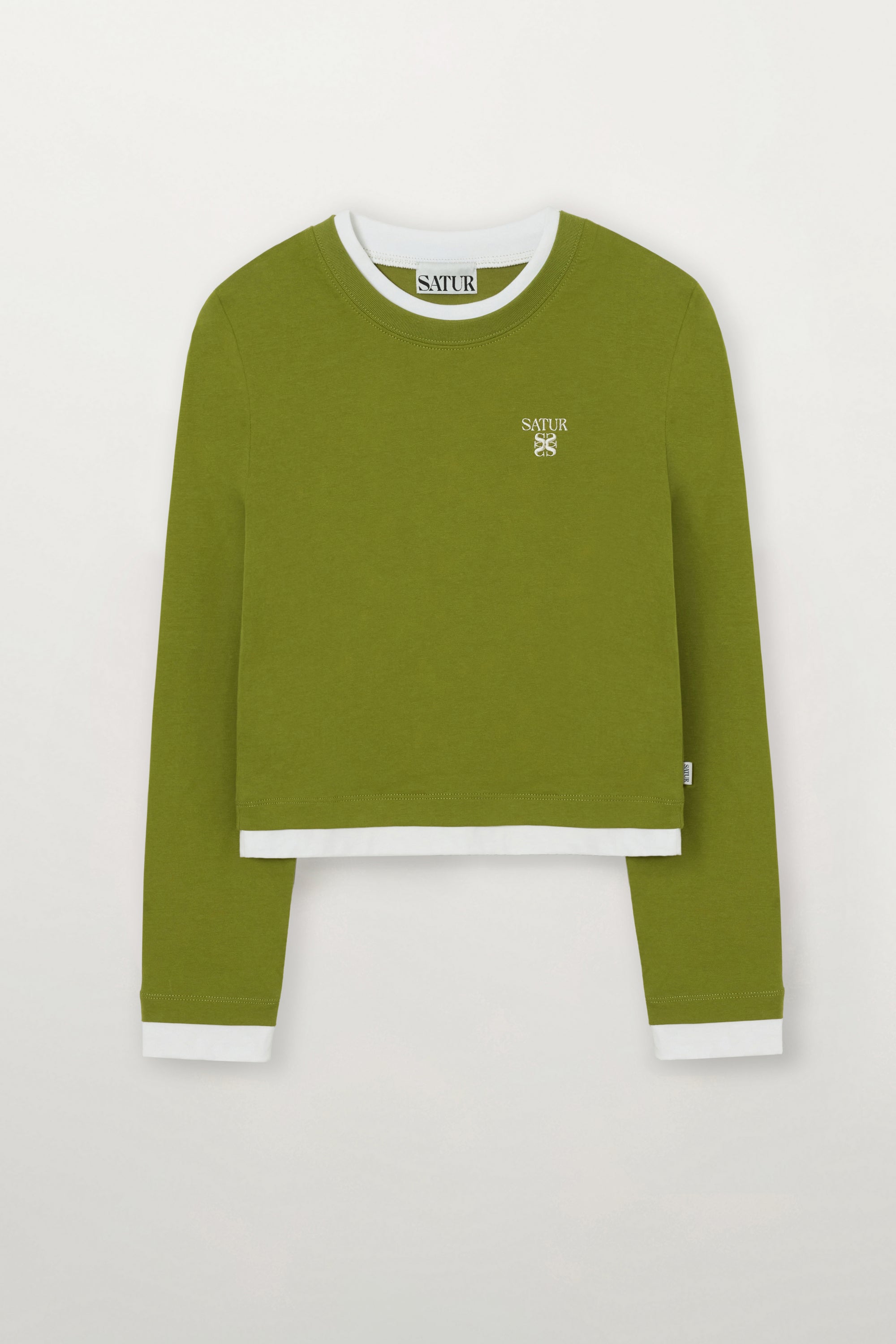 (W) Layered Long Sleeve Olive Green