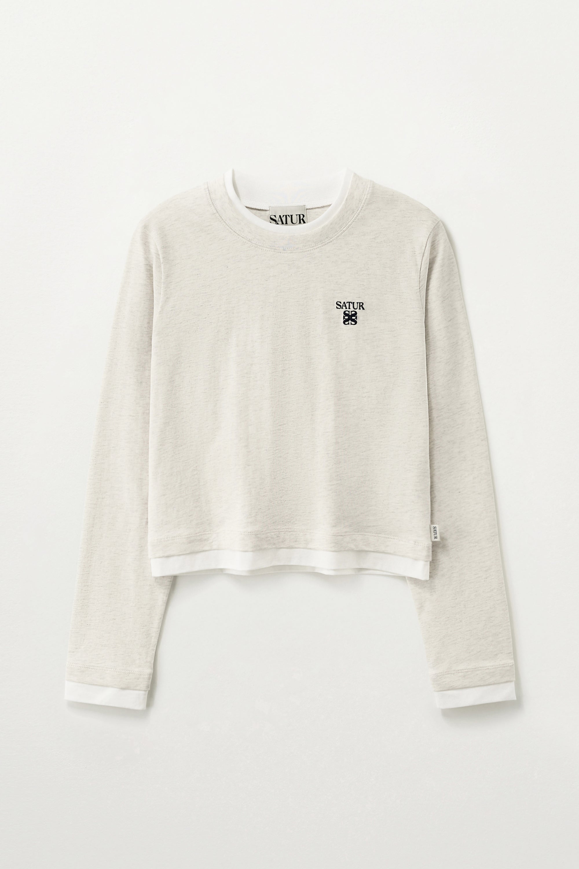(W) Layered Long Sleeve Oatmeal
