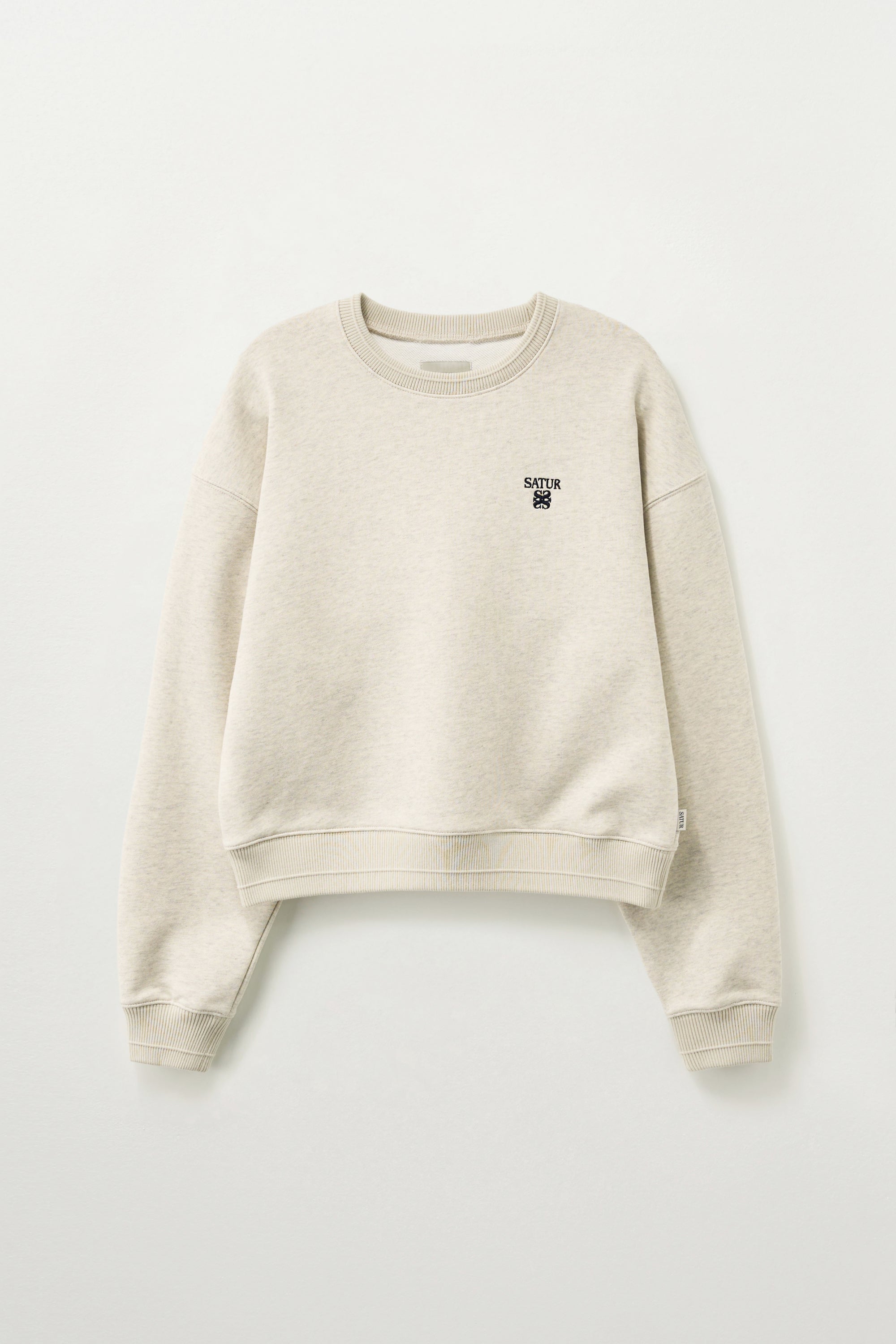 (W) Loren Sl Crop Sweatshirt Oatmeal