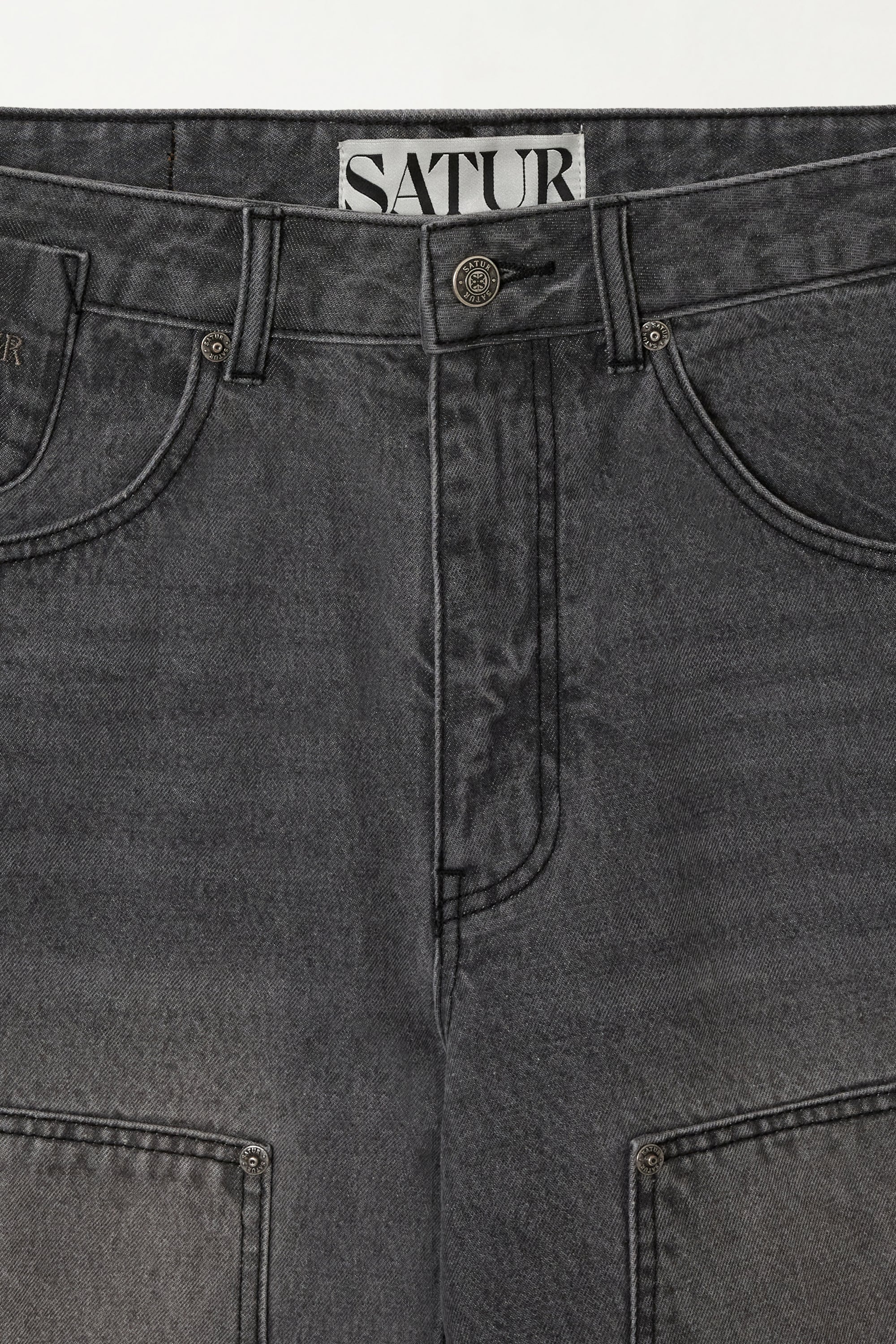 (M) Carpenter Denim Pants Gray