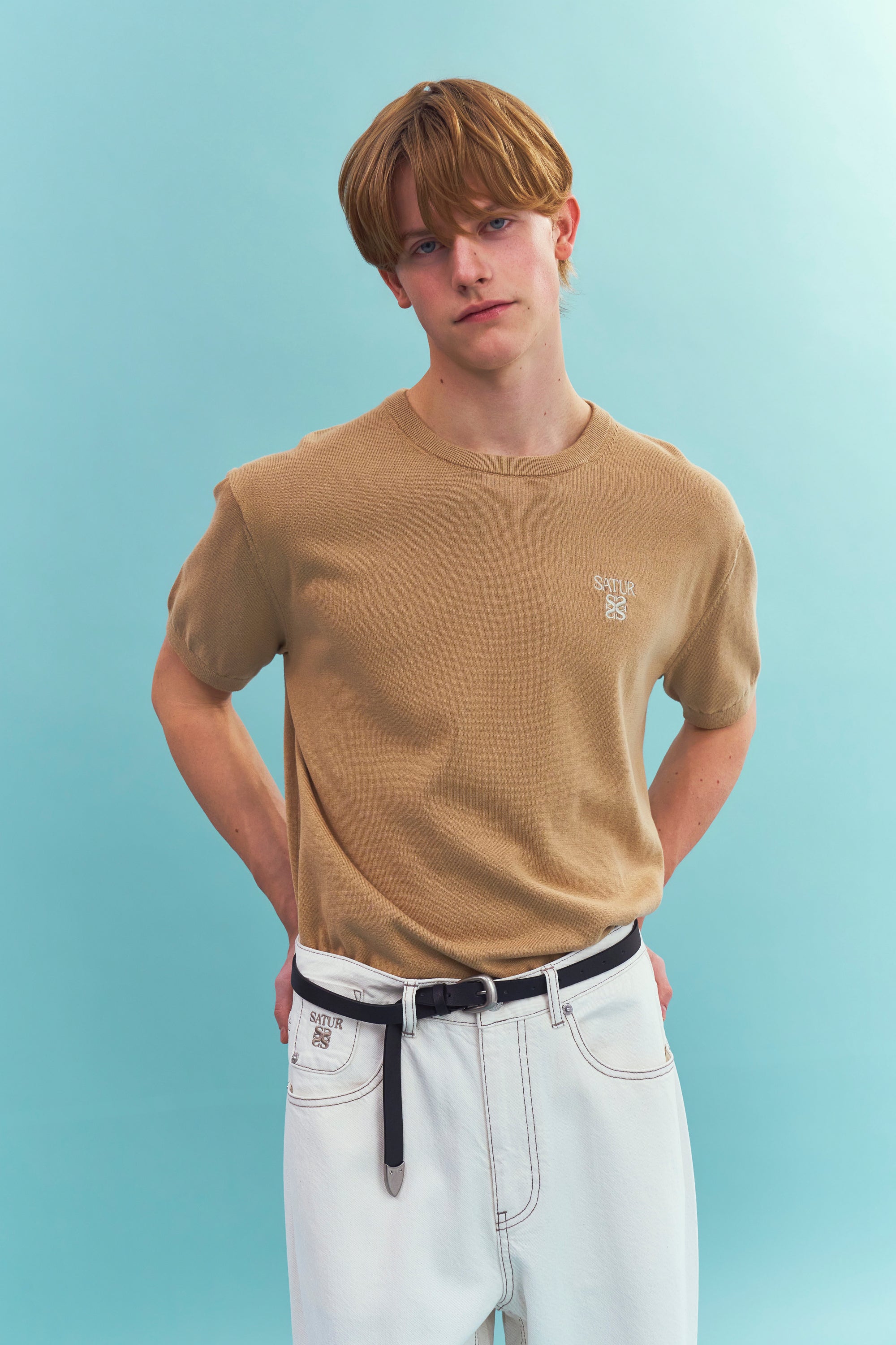 (M) Loren Fine Half Knit Beige