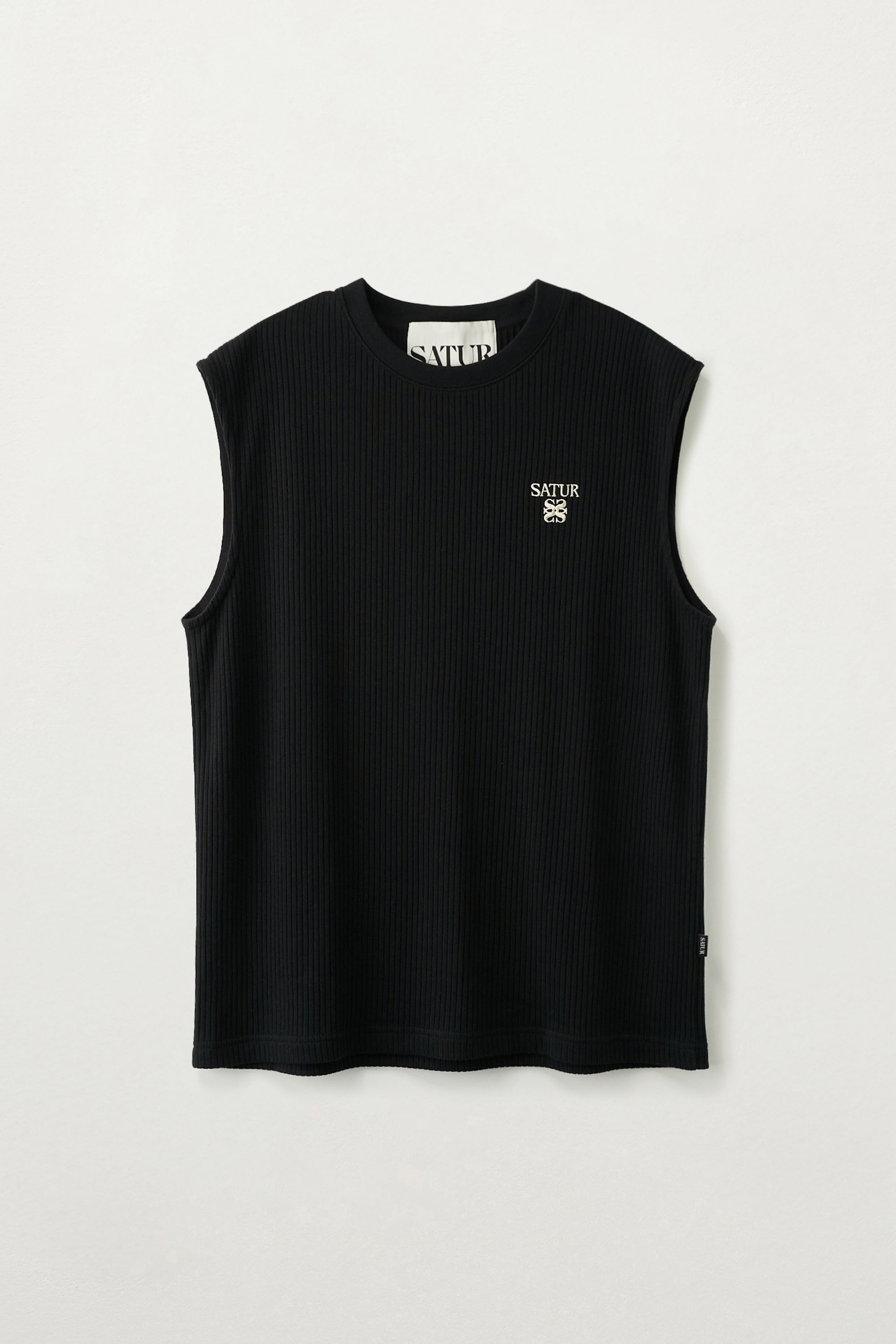 (M) Crew Neck Sleeveless Black