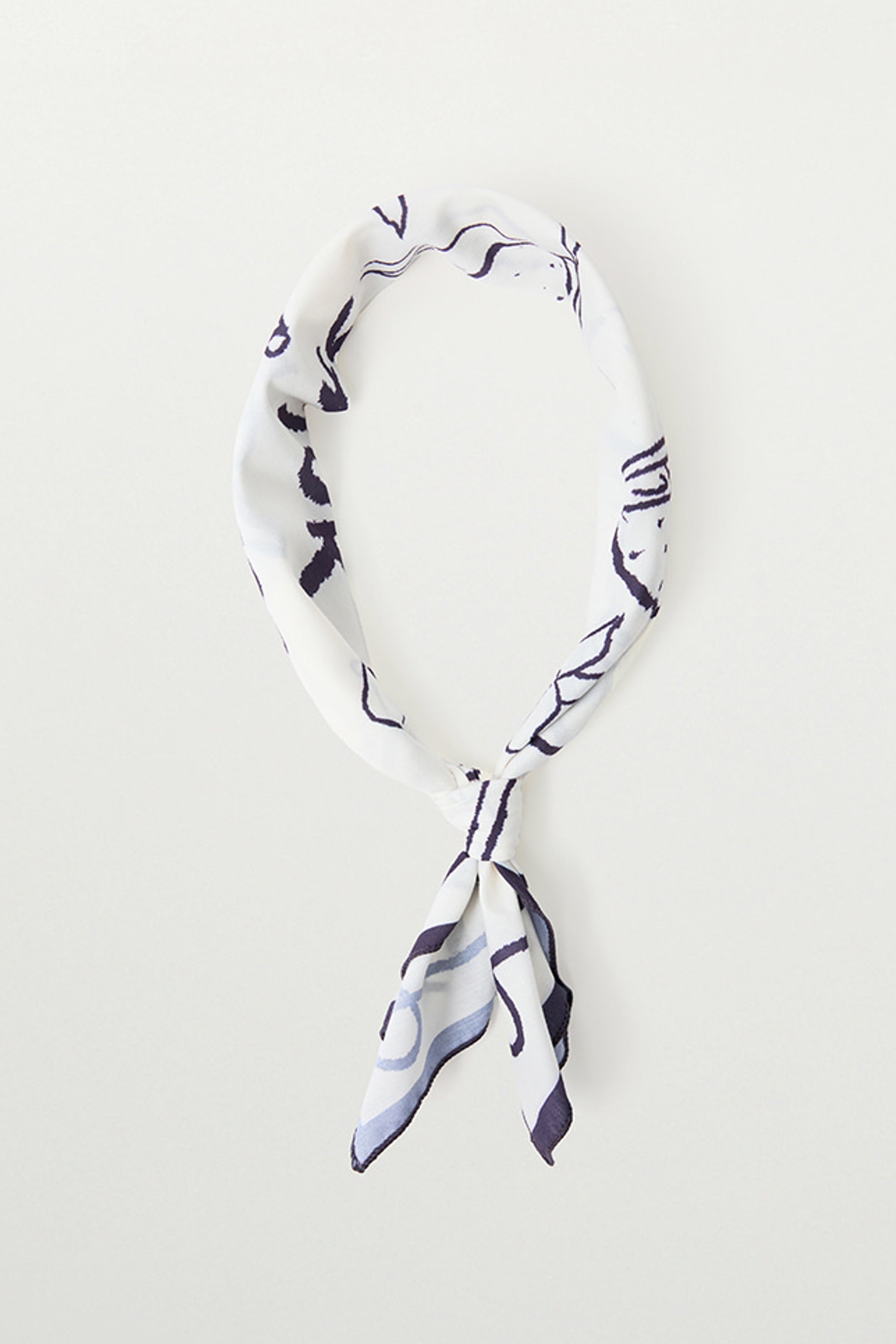 (U) Resort Hand Drawing Scarf Navy
