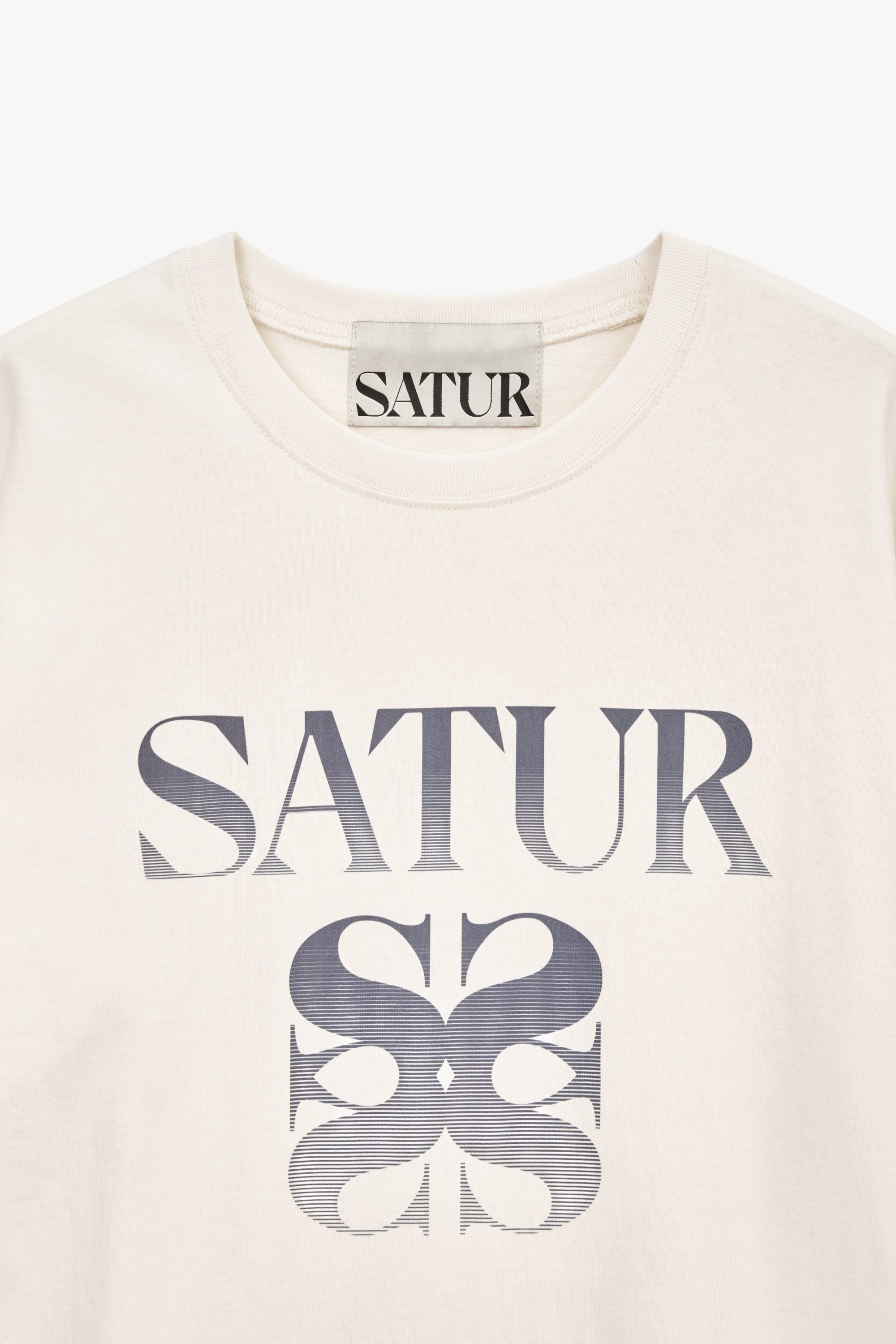 (U) Gradient Embroidery Tee Cream