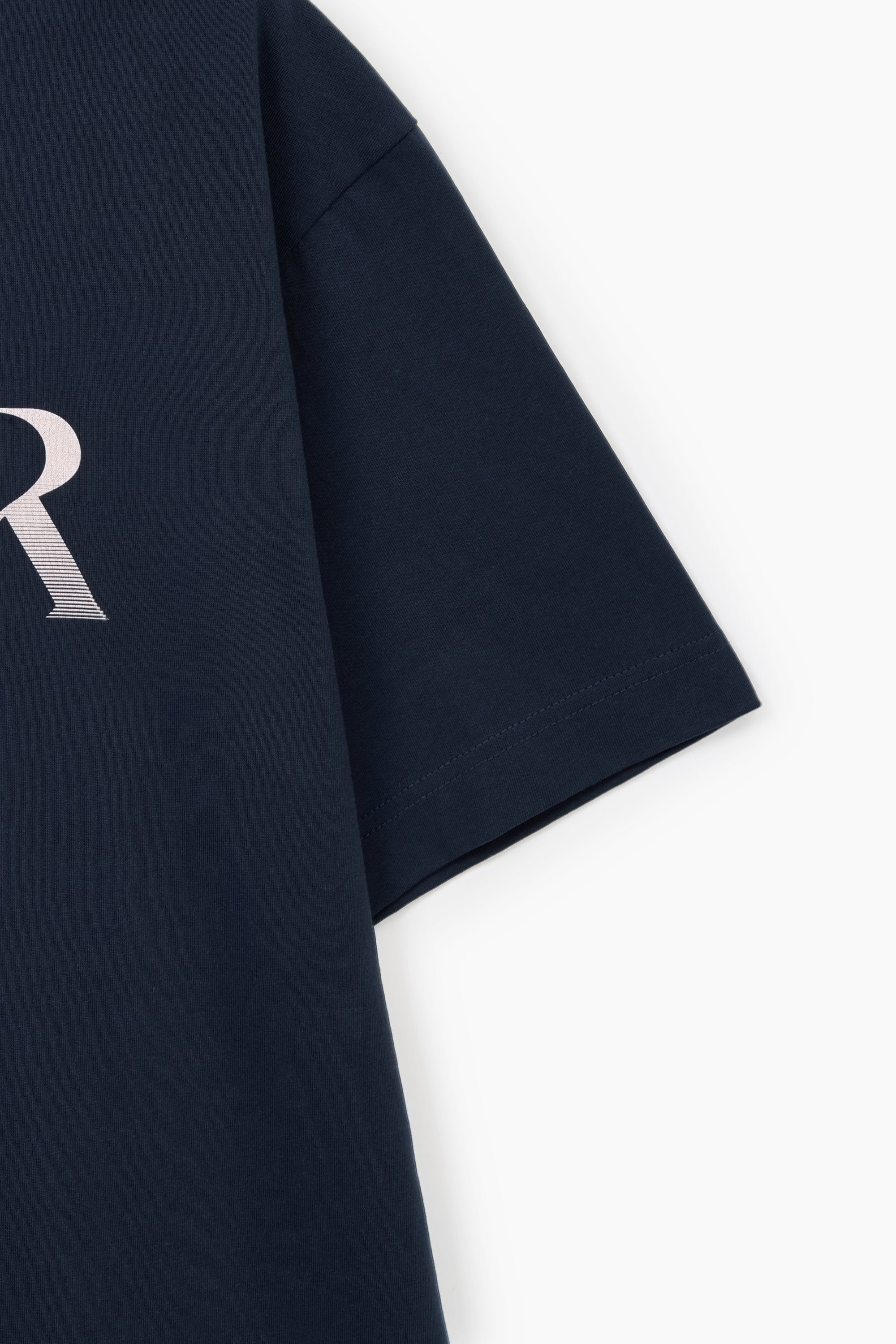 (U) Gradient Embroidery Tee Navy