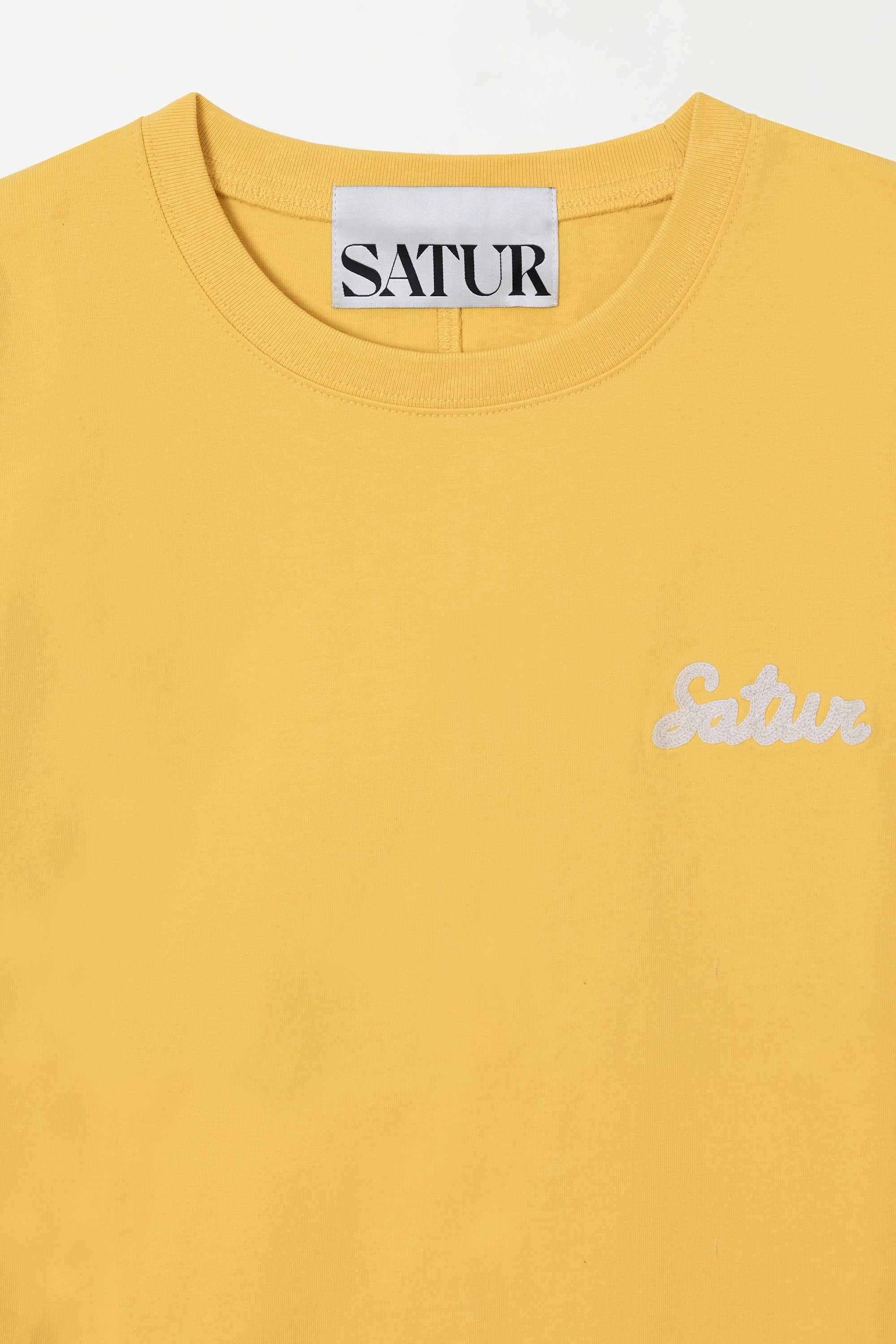 (U) Satur Font Small Logo Tee Yellow