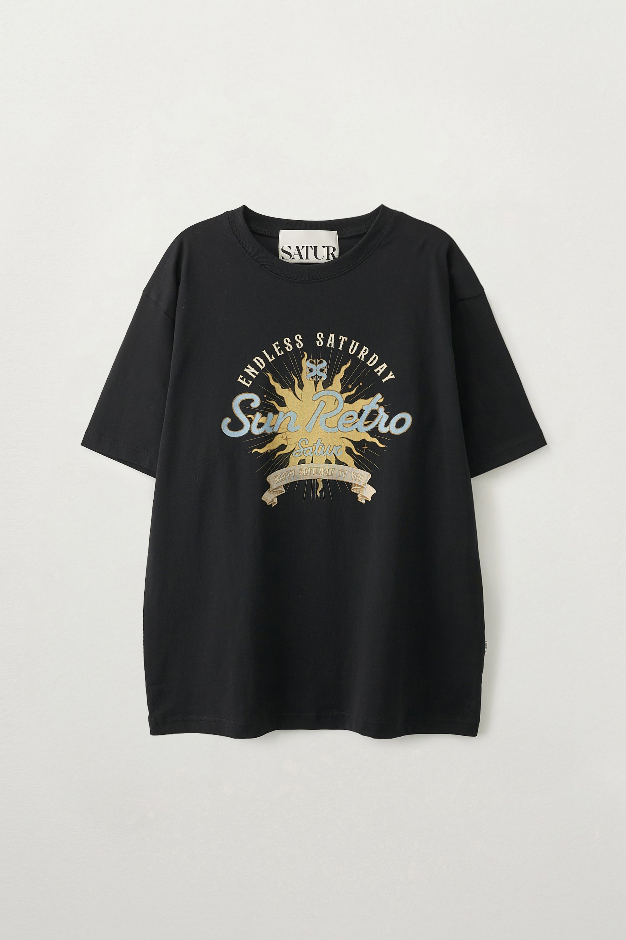 (U) New Sun Retro Half Tshirt Black