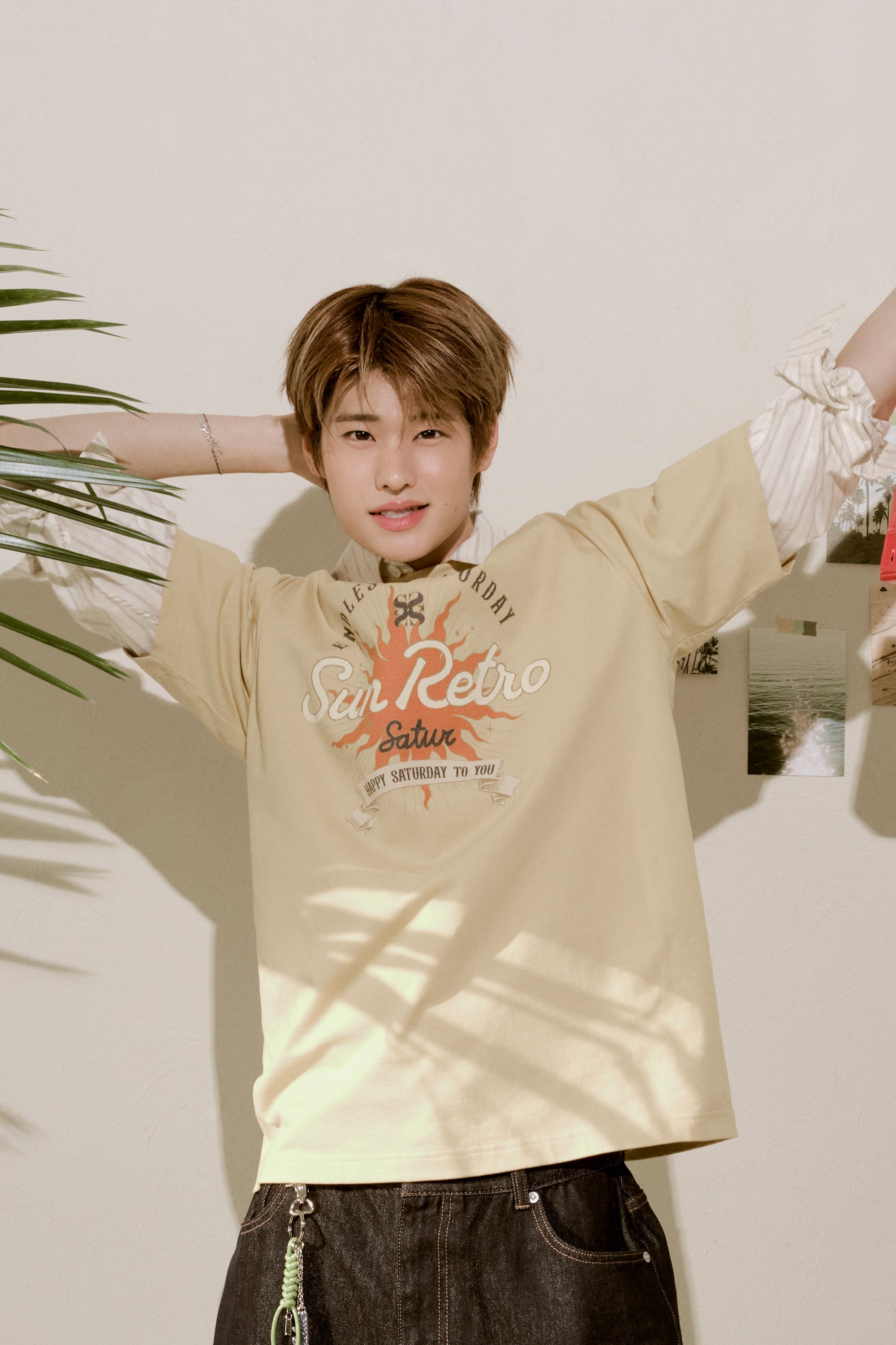 (U) New Sun Retro Half Tshirt Yellow