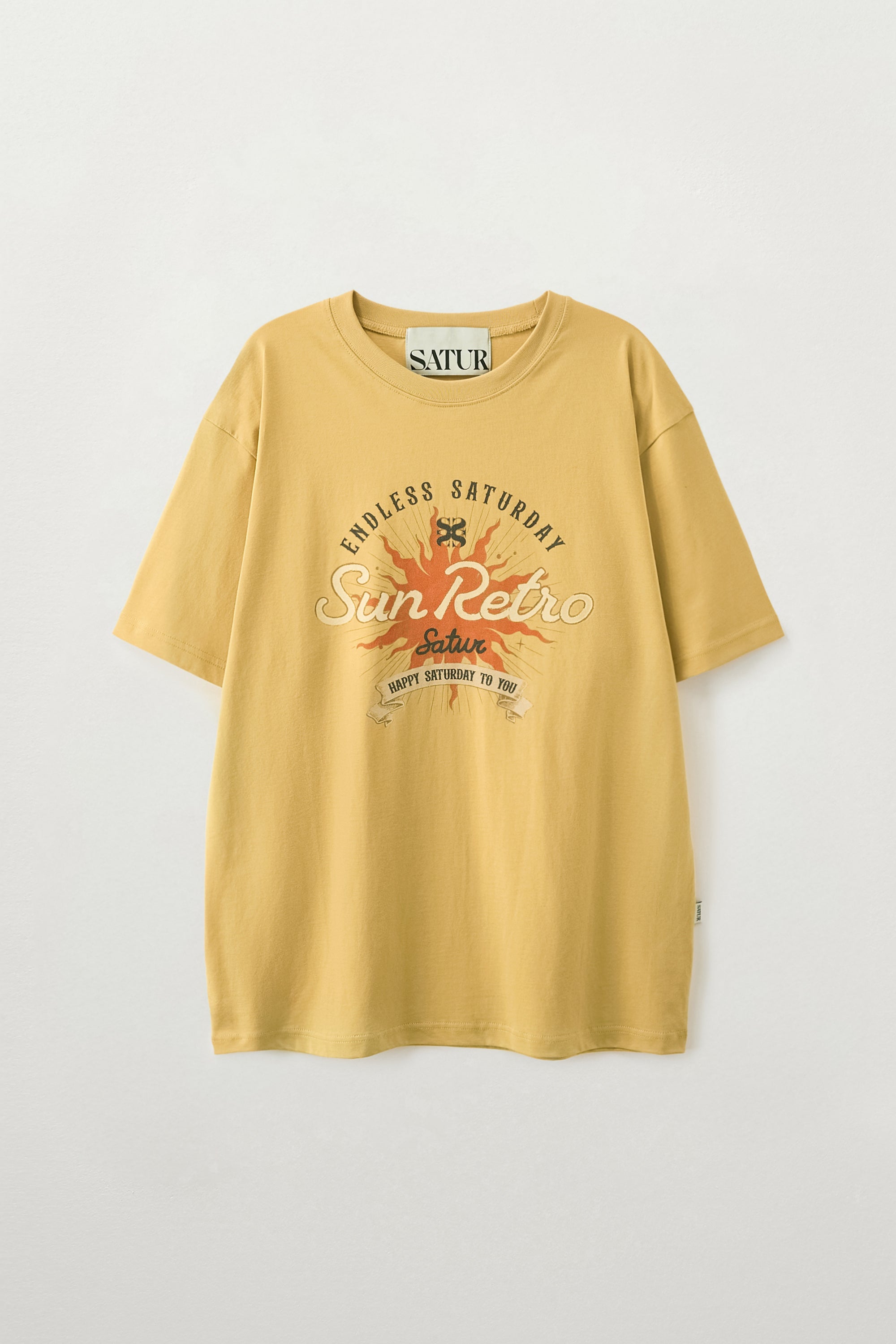 (U) New Sun Retro Half Tshirt Yellow