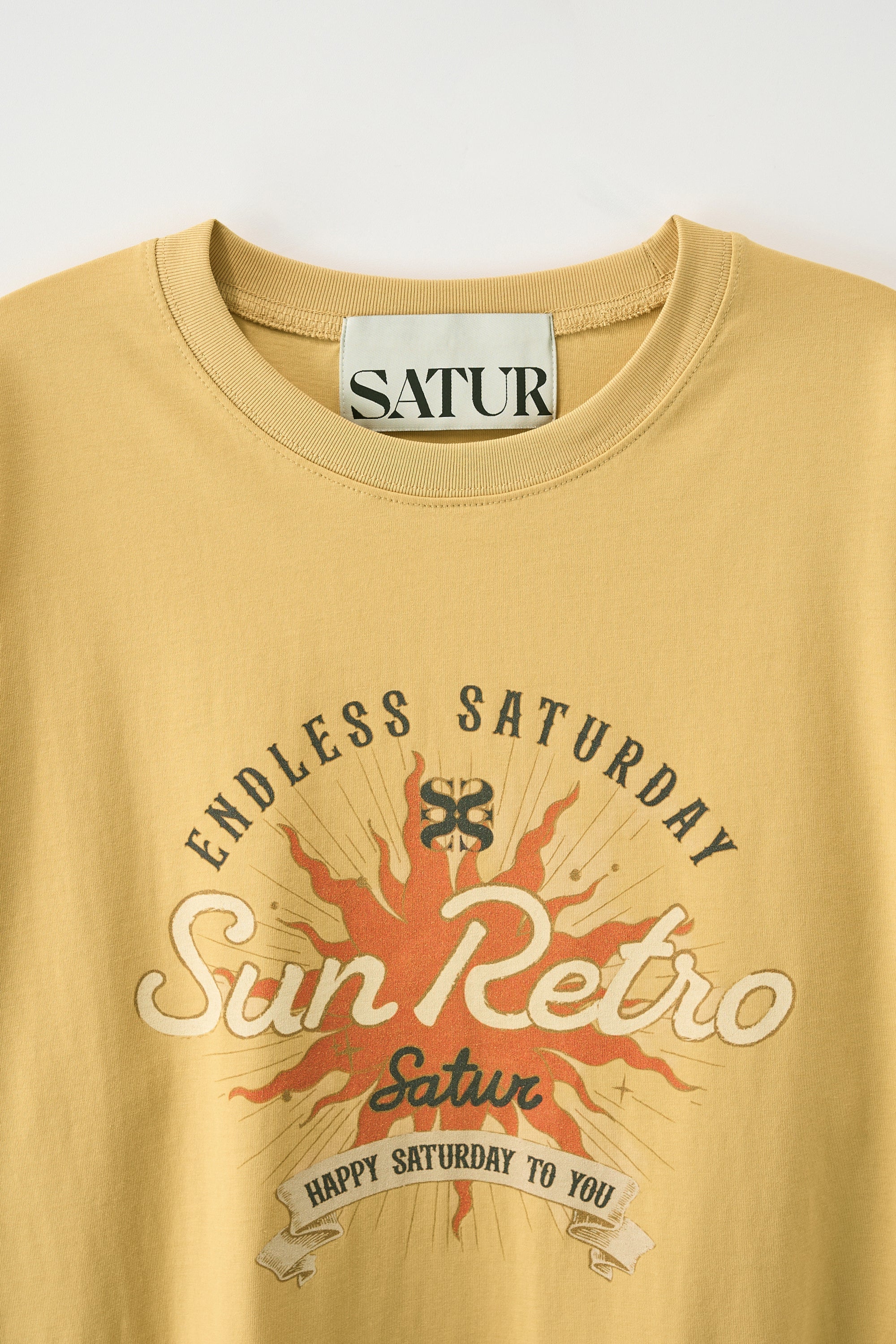 (U) New Sun Retro Half Tshirt Yellow