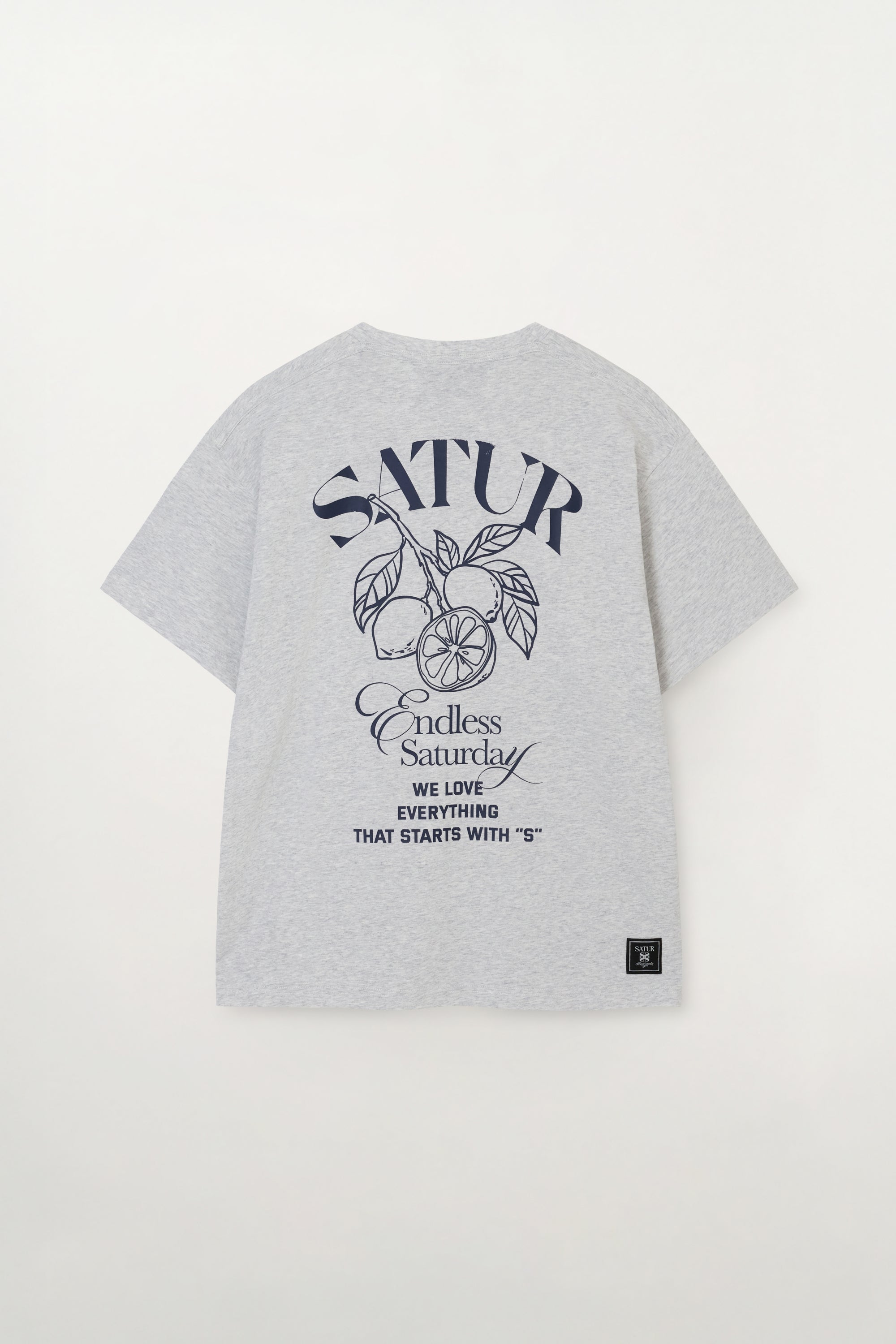 (U) Citron Back Logo Tee Melange White