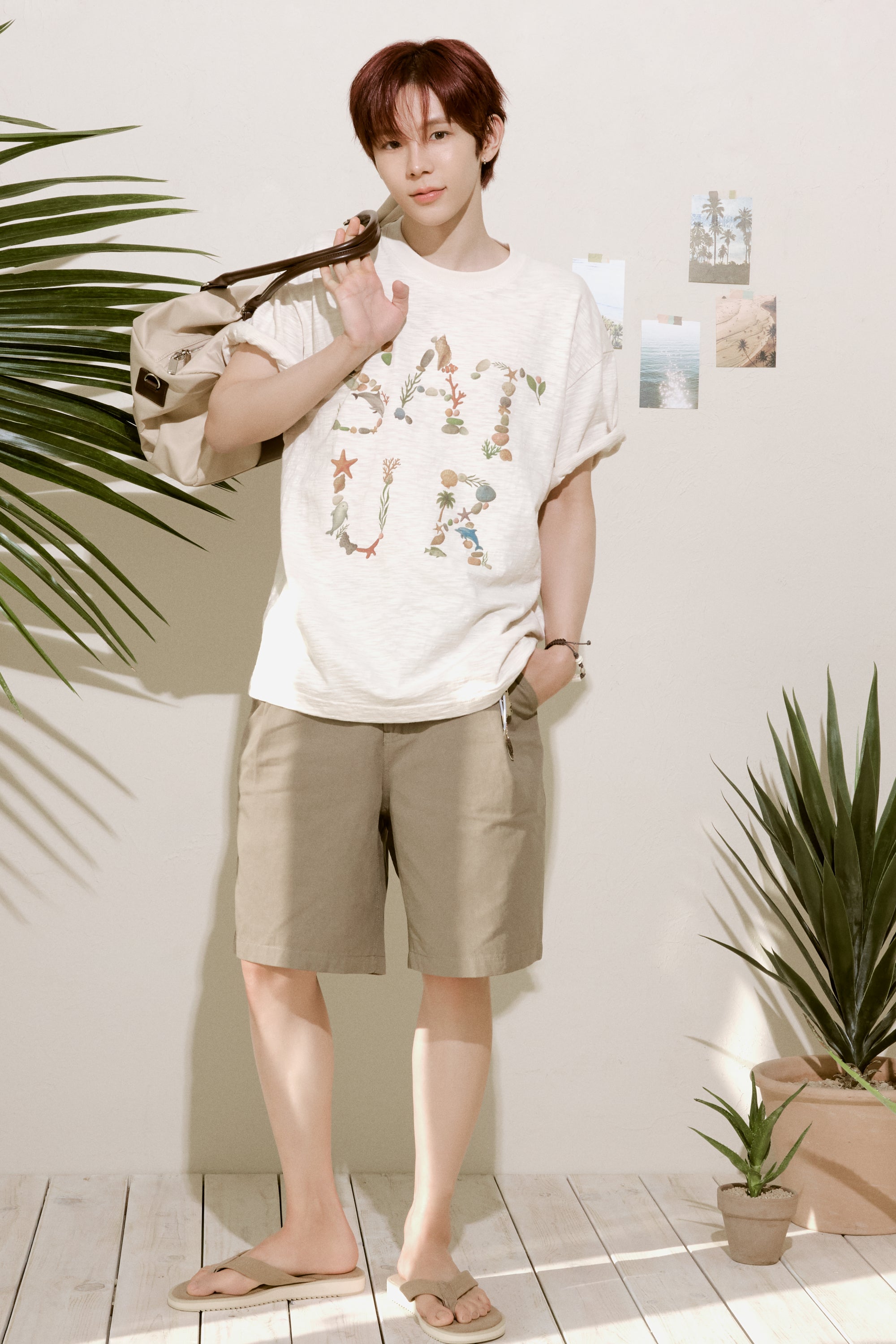 (U) Satur Marine Collage Tee Cream