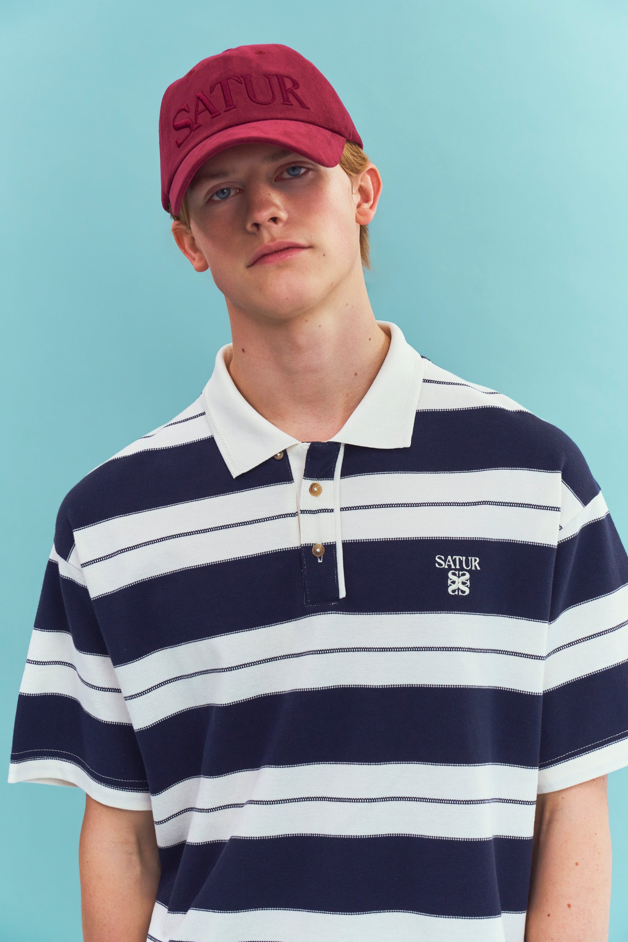 (U) Apero Stripe Pique Tshirt Navy