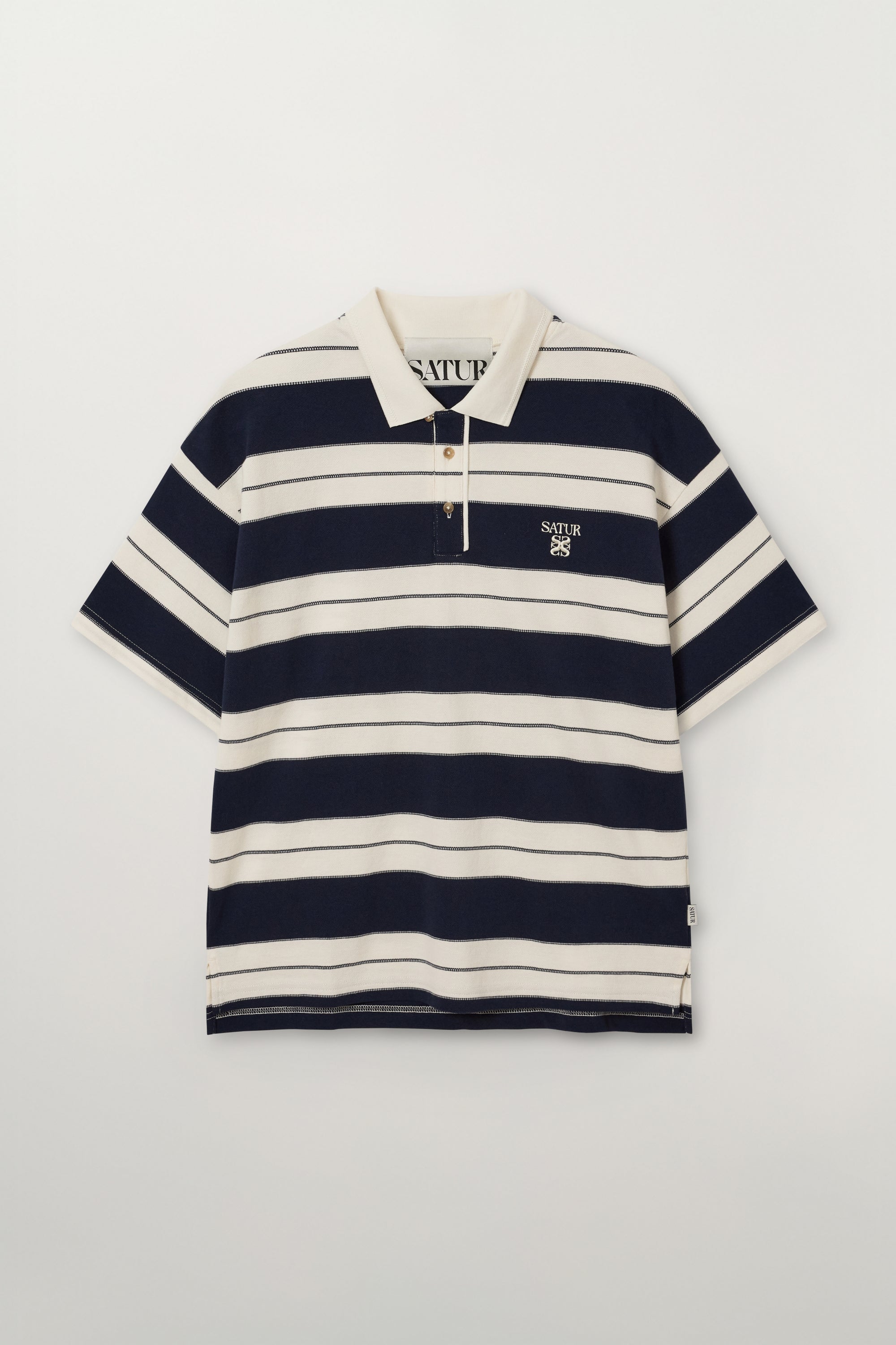 (U) Apero Stripe Pique Tshirt Navy