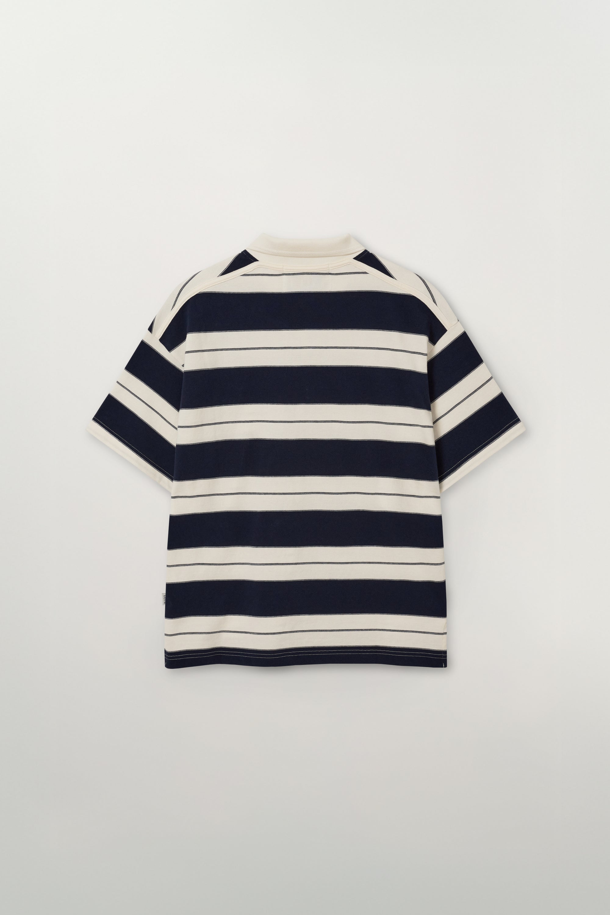 (U) Apero Stripe Pique Tshirt Navy