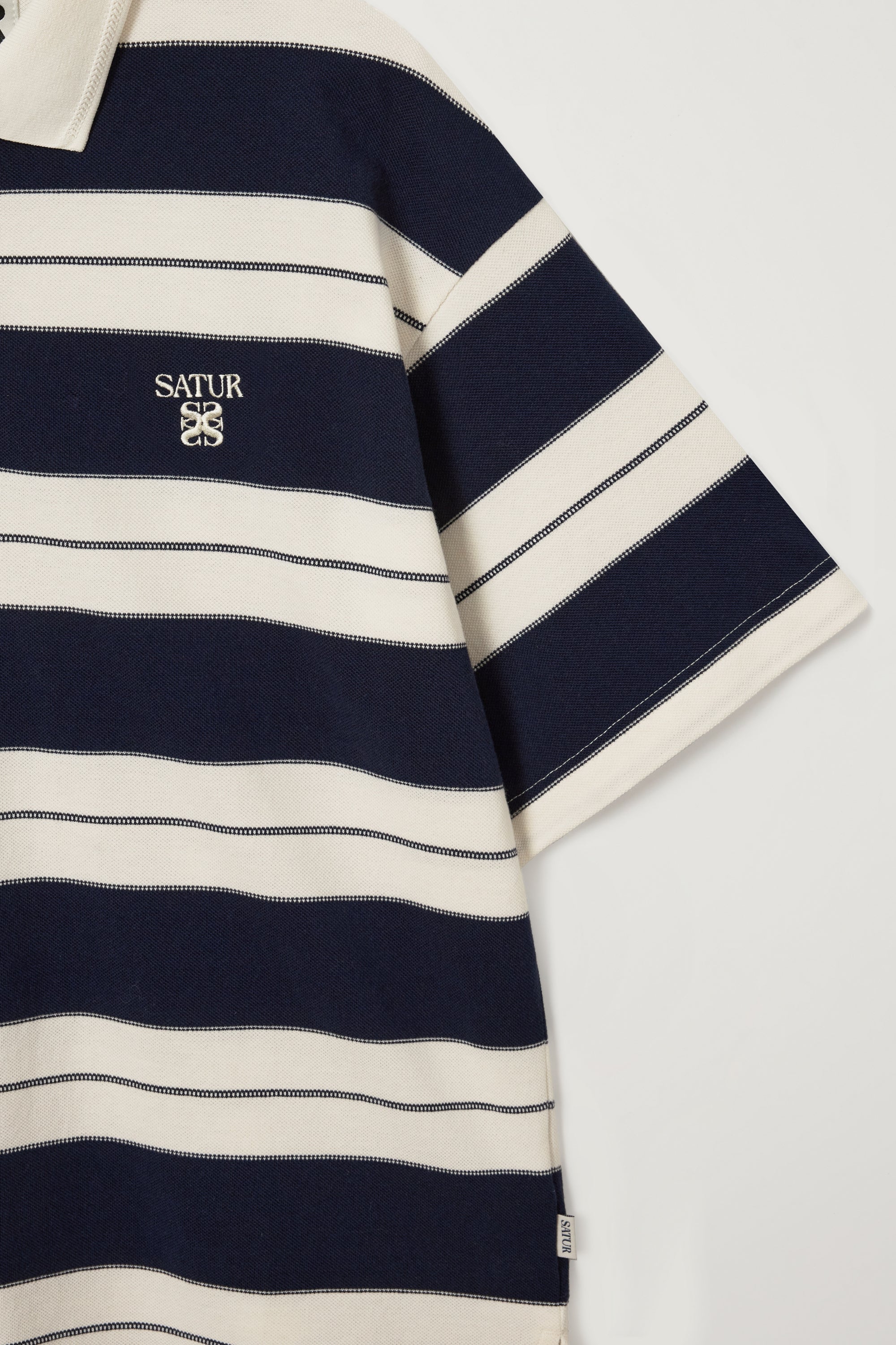 (U) Apero Stripe Pique Tshirt Navy