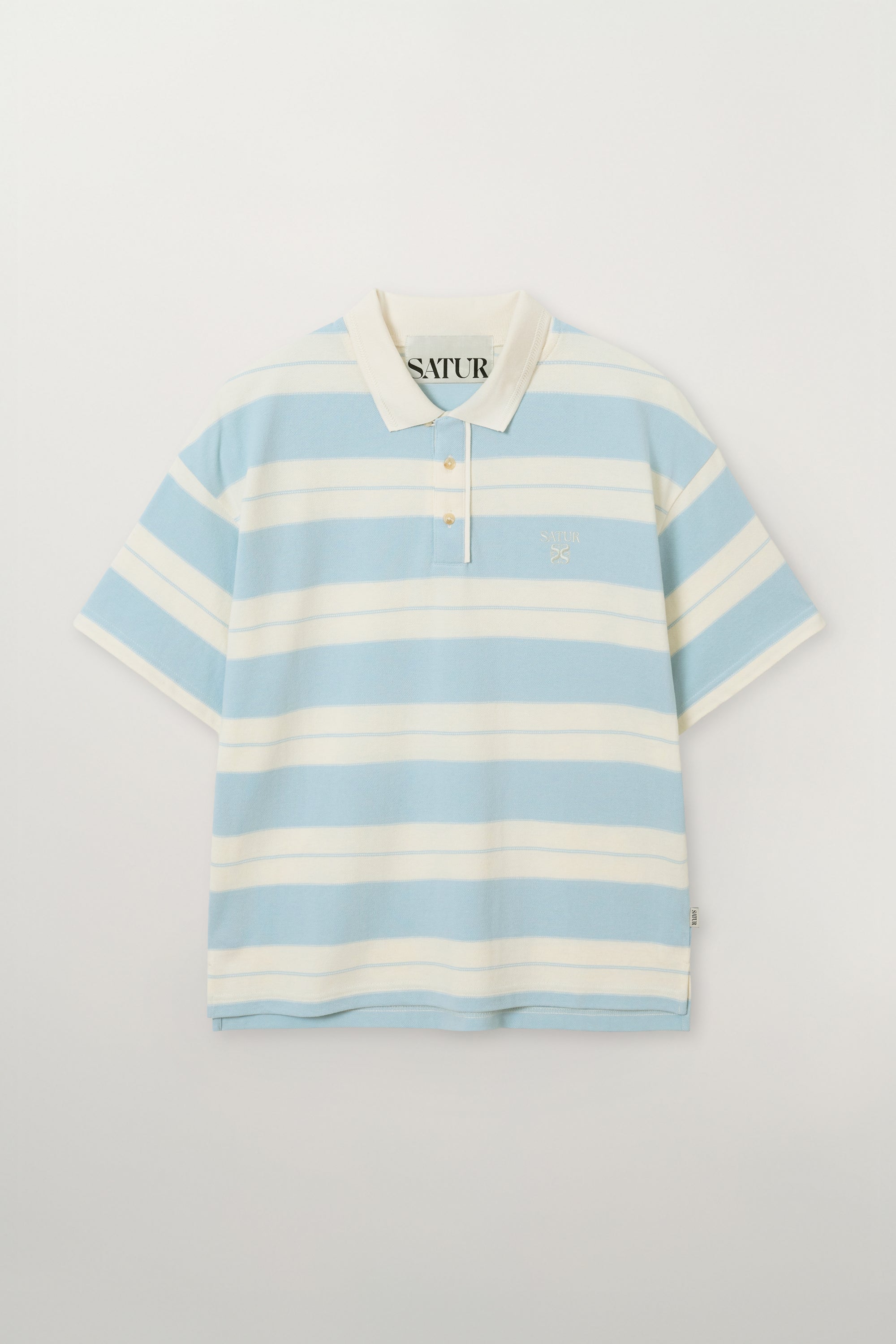 (U) Apero Stripe Pique Tshirt Sky Blue