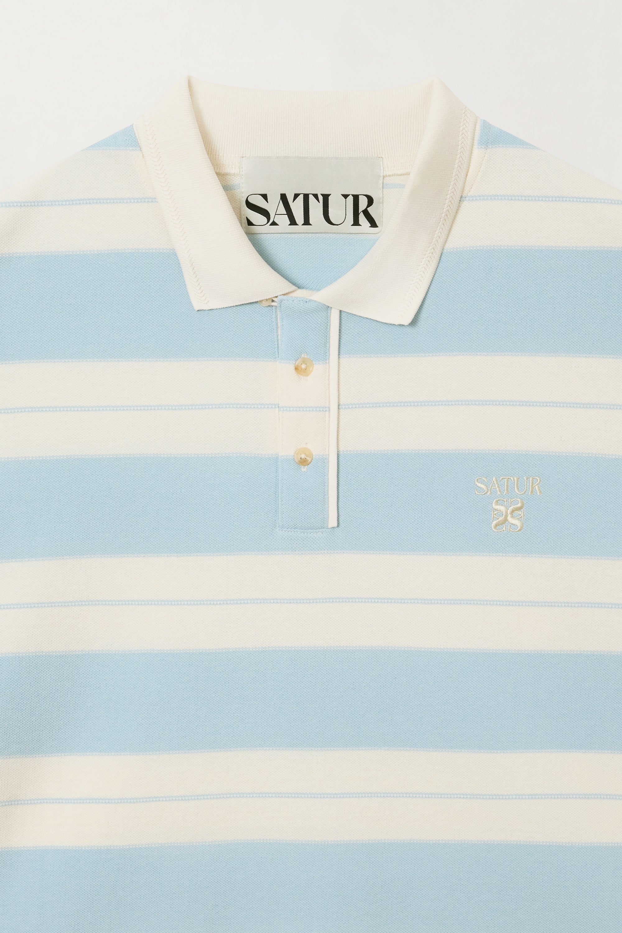 (U) Apero Stripe Pique Tshirt Sky Blue
